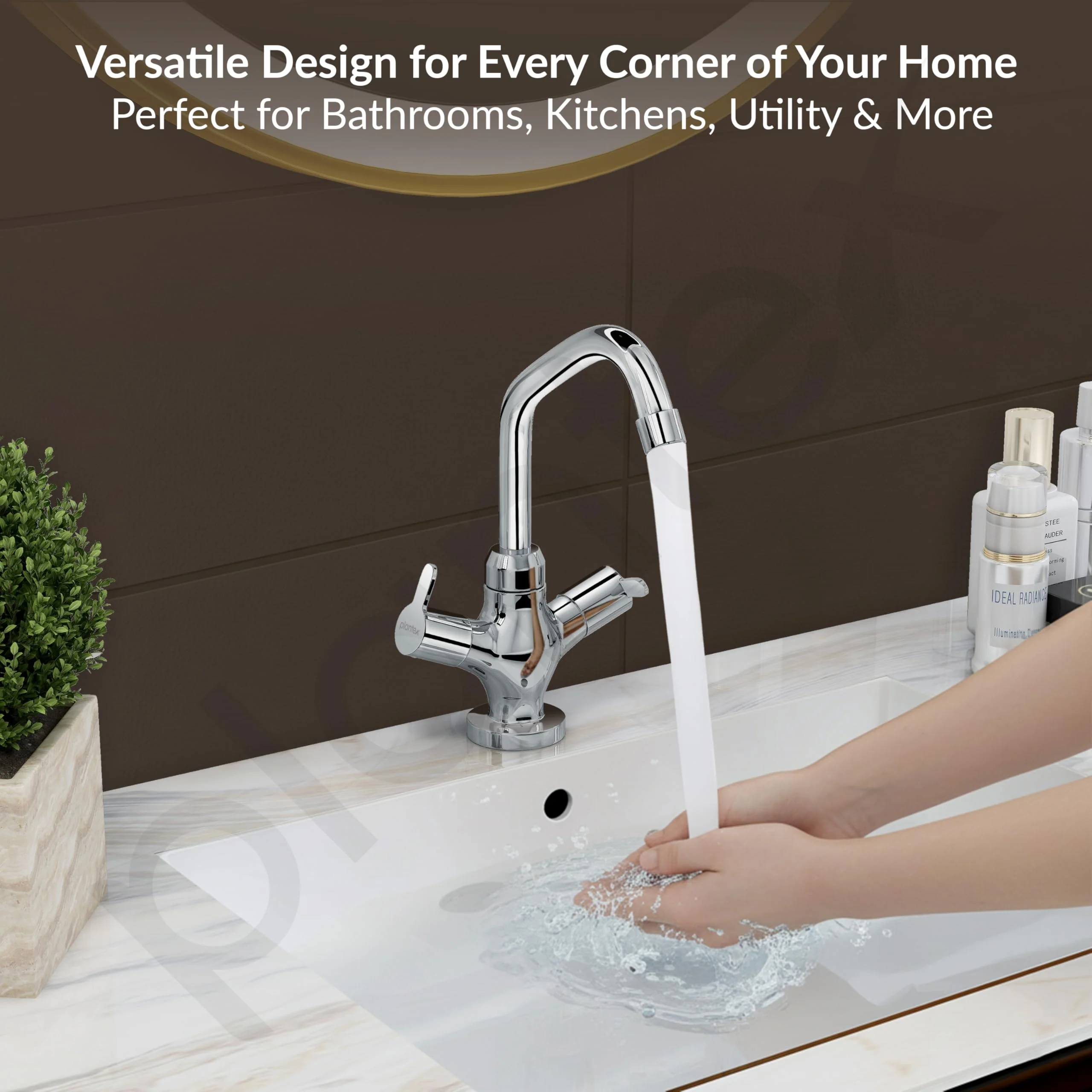Plantex Pure Brass Basin Mixer Tap/Hot and Cold Water Tap with 360ยฐ Swivel Spout/Sink Tap for Kitchen Basin-7 Year Warranty - Image 7