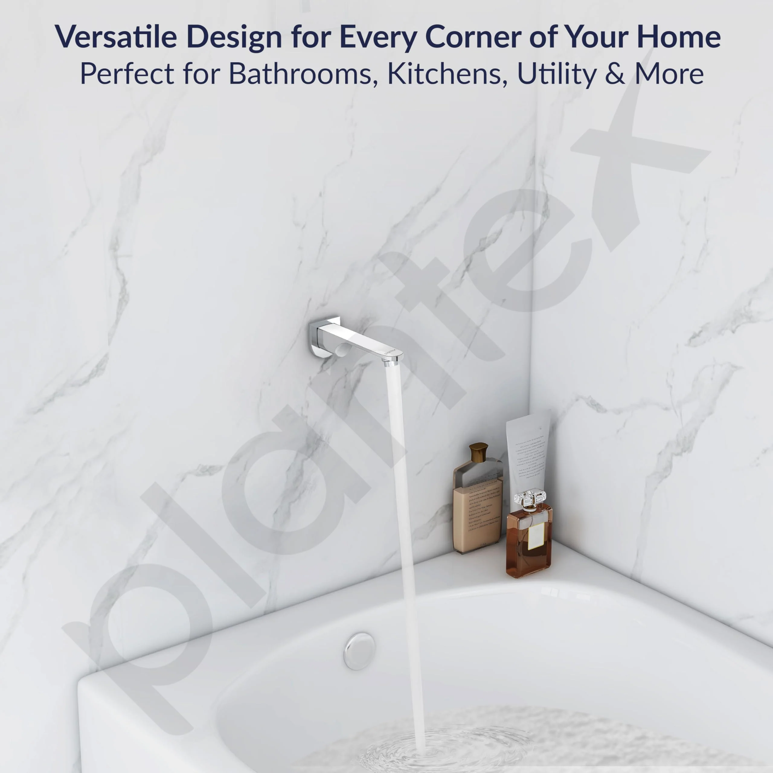 Plantex Pure Brass Bath Tub Spout with Wall Flange/High Flow Spout for Bathroom-(Chrome) - Image 5