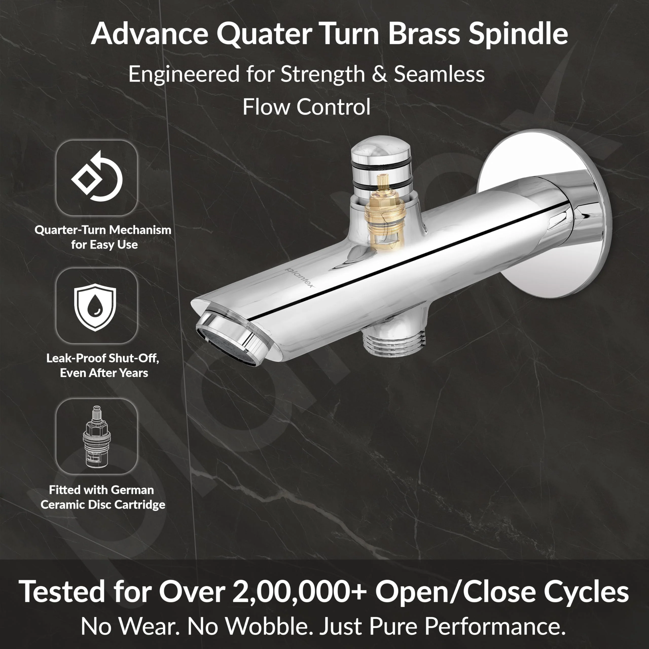 Plantex Pure Brass Bathtub Spout with Brass Wall Flange/Button Attachment for Hand Shower -(BAL-522-Mirror-Chrome) - Image 3