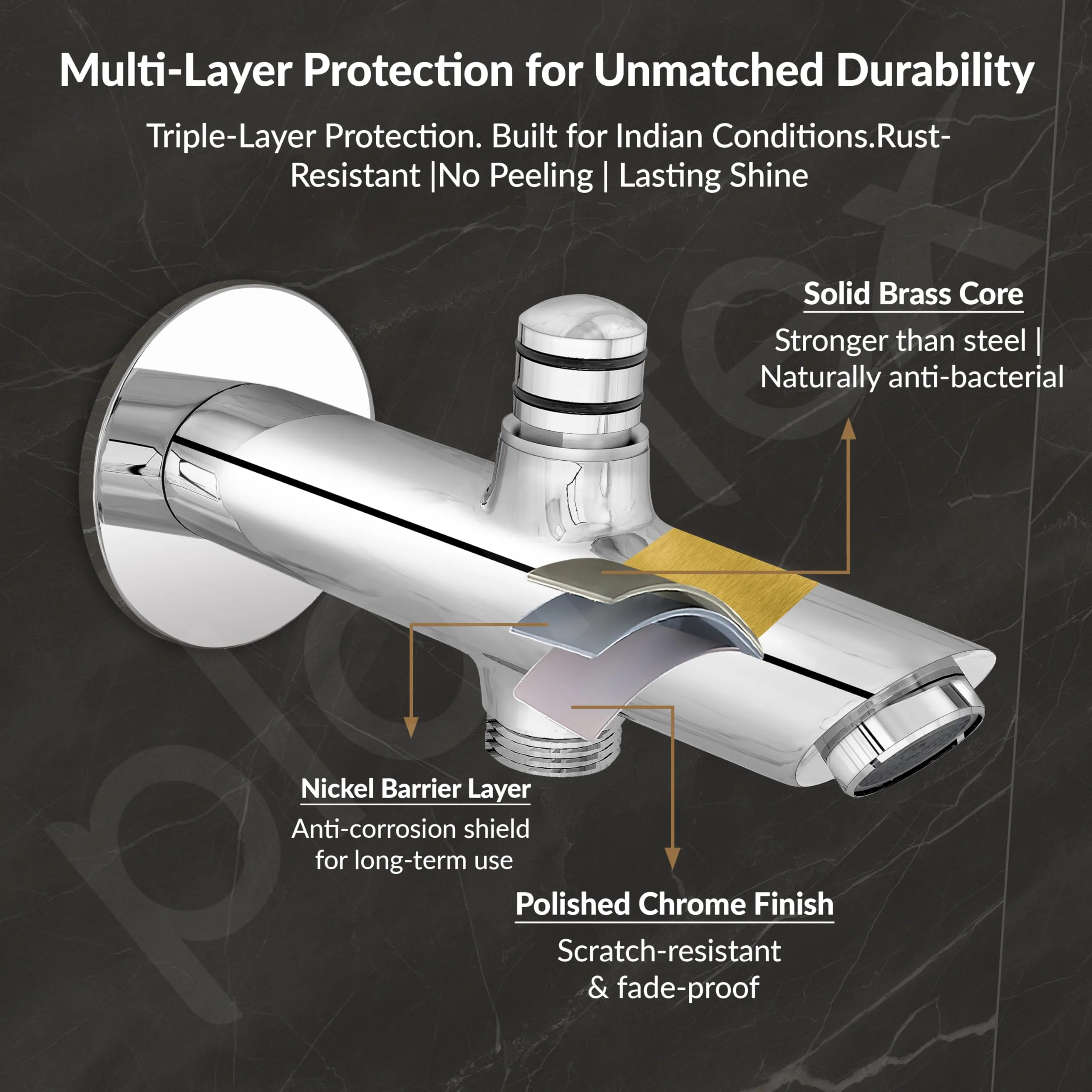 Plantex Pure Brass Bathtub Spout with Brass Wall Flange/Button Attachment for Hand Shower -(BAL-522-Mirror-Chrome) - Image 5