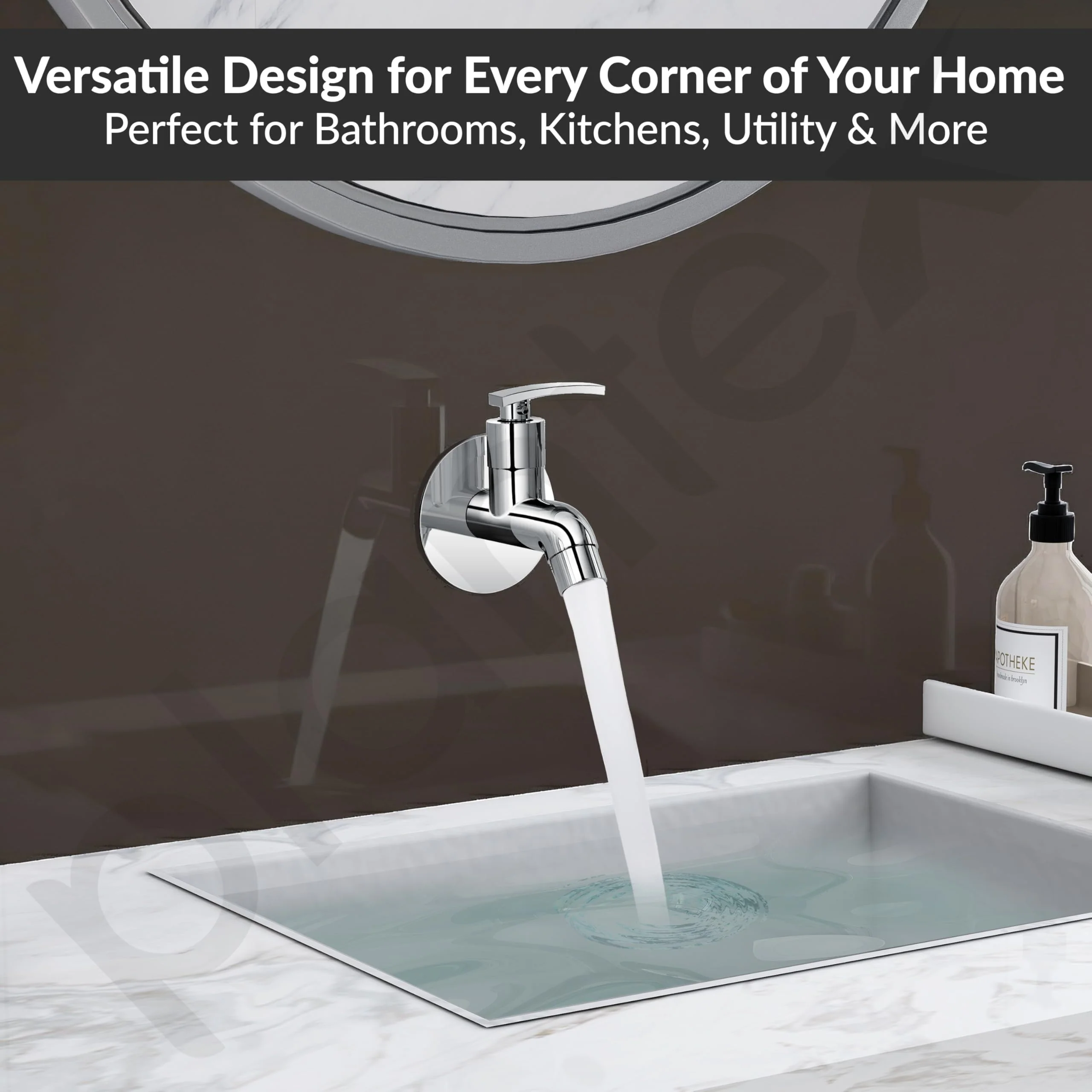 Plantex Pure Brass COL-1001 Water Tap for Bathroom with Water-Saving Technology Taps with Wall Mount Bib Tap/Basin Tap for Home- 7 Year Warranty (Chrome Finish) - Image 6