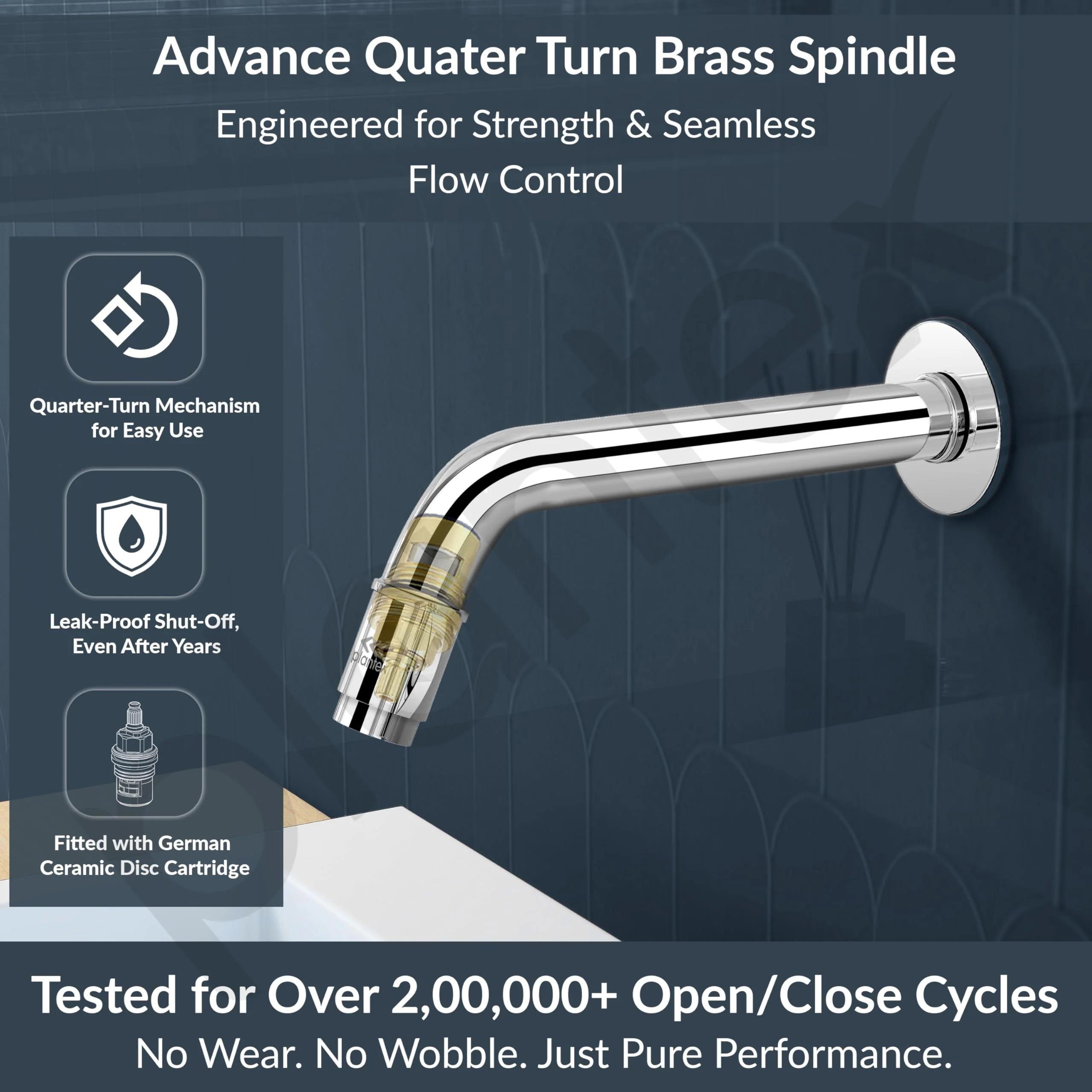 Plantex Pure Brass Long Body Bib Cock Water Tap for Bathroom with Water Saving Aerator/Wall Mount Tap with Brass Wall Flange and Teflon Tape -7 Year Warranty by Plantex (MAG-1202, Chrome) - Image 3