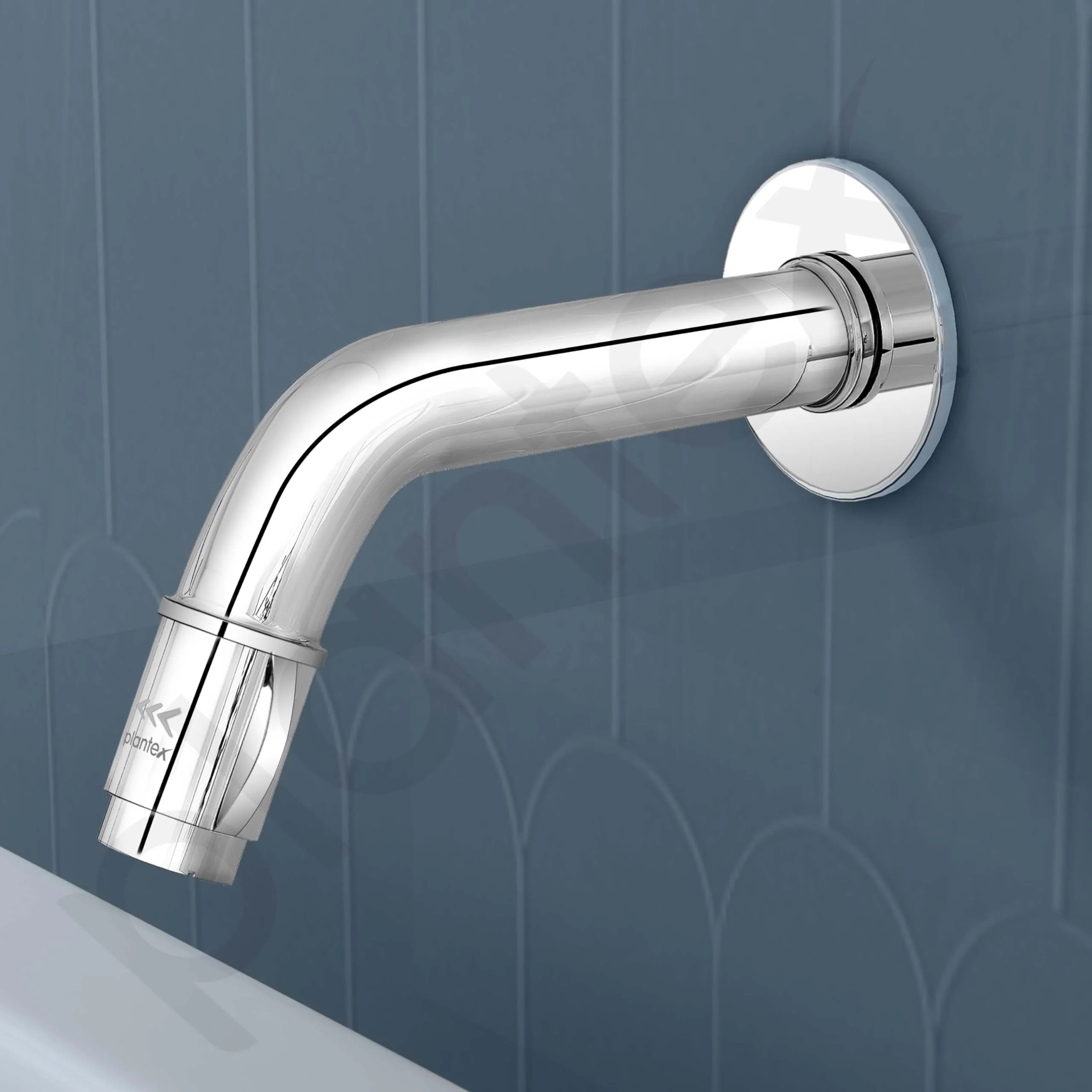 Plantex Pure Brass MAG-1201 Mouth-Flow Swan Neck Bib Cock Water Tap with Teflon Tape & Brass Wall Flange with Bib Tap with Water Saving Nozzle 7-Year Warranty (Mirror Chrome) - Image 7