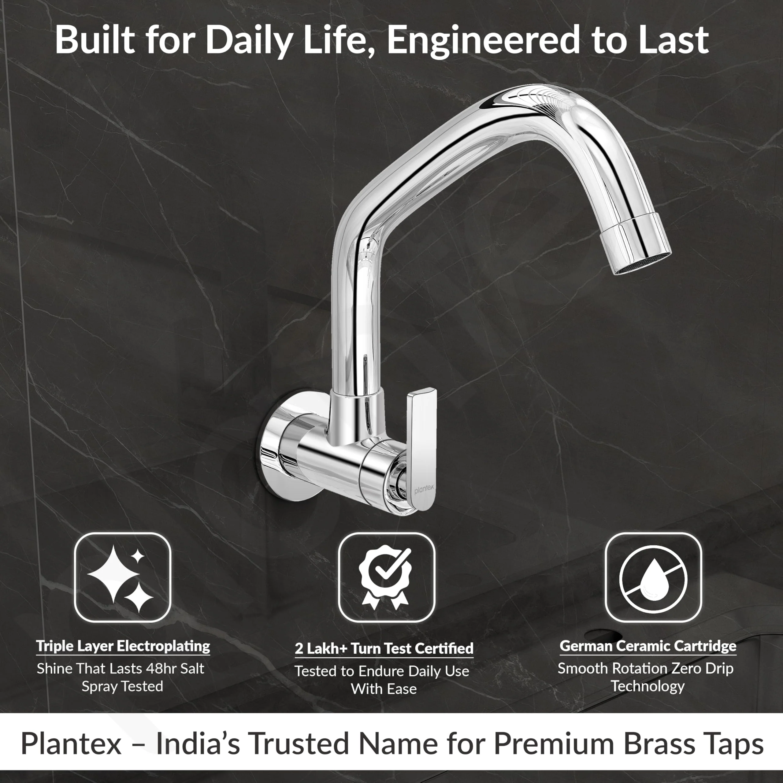 Plantex Pure Brass Sink Tap for Kitchen Basin with 360° Extended Swivel Spout/Kitchen Tap with Water Saving Nozzle - 7 Year Warranty (BAL-511-Chrome Finish) - Image 2