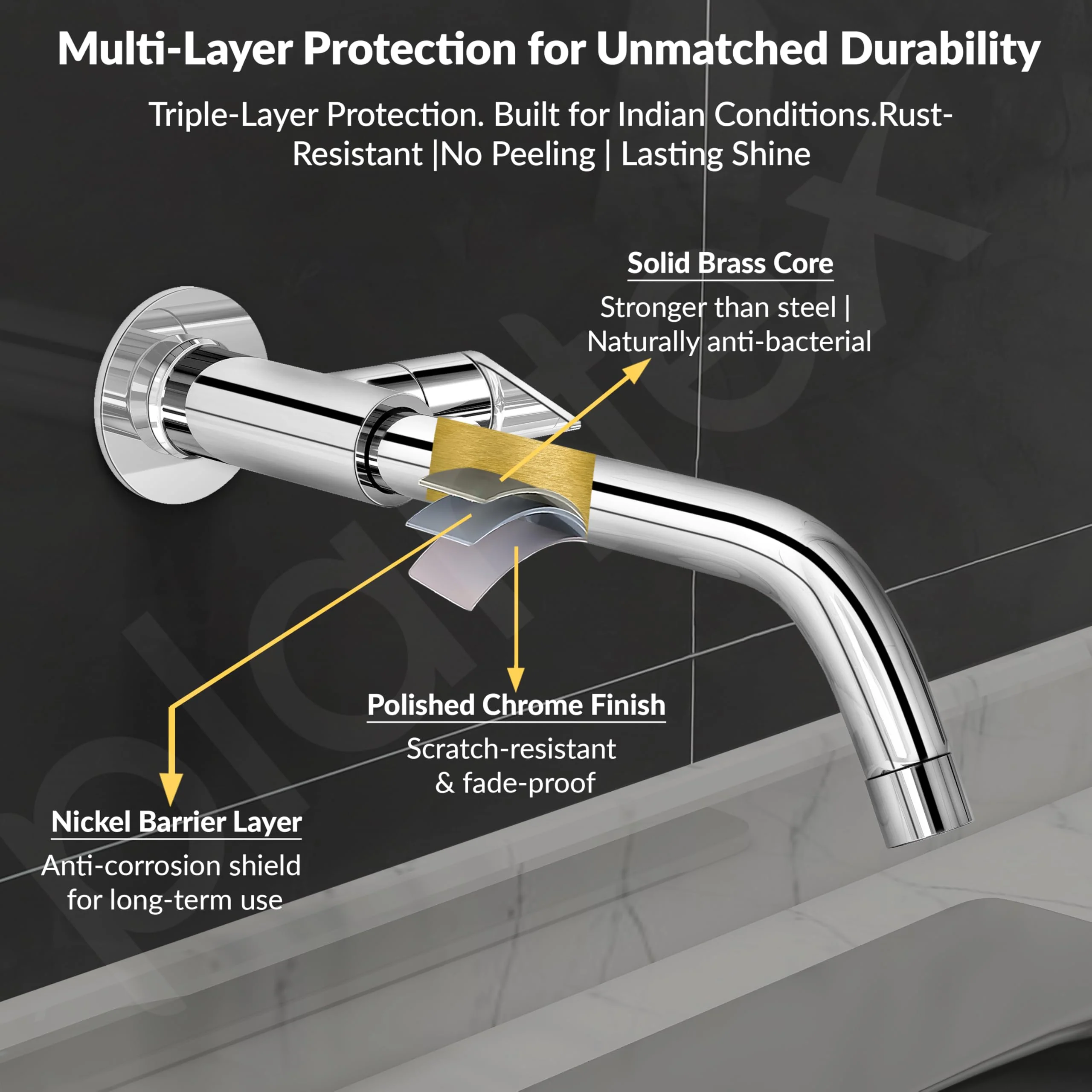 Plantex Pure Brass Sink Tap for Kitchen with 12 inches Long Spout/Kitchen Sink Tap with Water Saving Nozzle - 7 Year Warranty (PAC-1811-Chrome) - Image 5