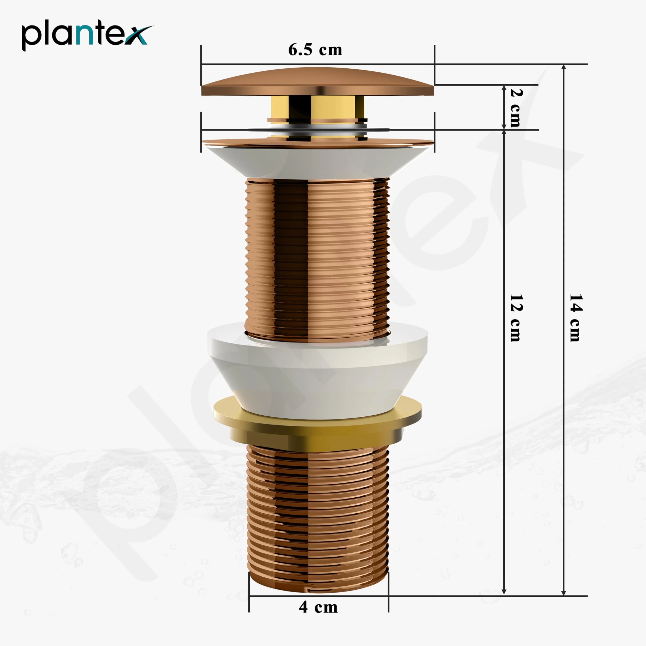 Plantex Pure Brass Waste Coupling for Wash Basin /5 inch Coupling Out let System Full Thread Sink Waste Coupling (Rose Gold - Pack of 1) - Image 3