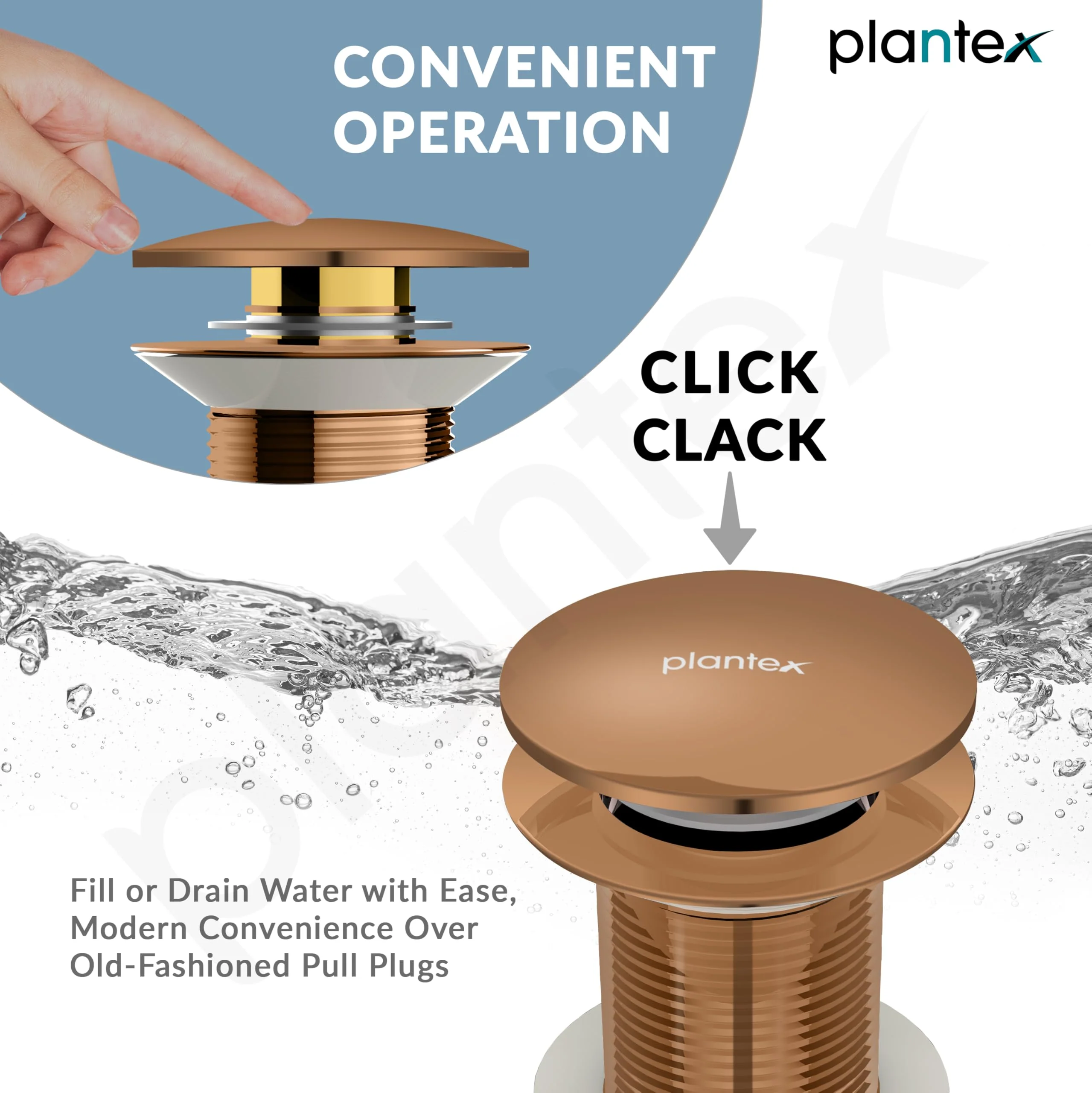 Plantex Pure Brass Waste Coupling for Wash Basin /5 inch Coupling Out let System Full Thread Sink Waste Coupling (Rose Gold - Pack of 1) - Image 4