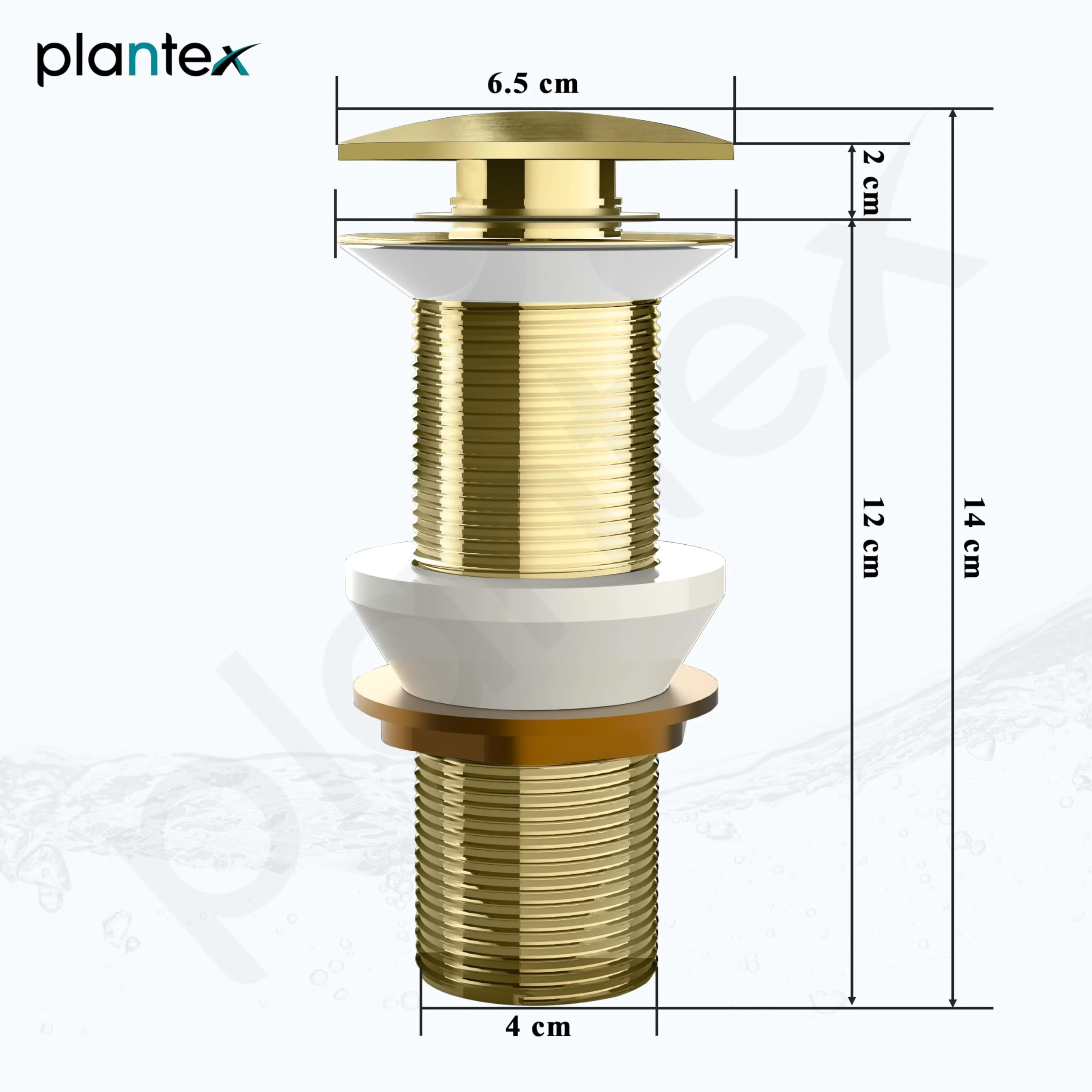 Plantex Pure Brass Waste Coupling for Wash Basin/5 inch Drain Out let System Full Thread Sink Waste Coupling - Pack of 1 (Matt Gold) - Image 3
