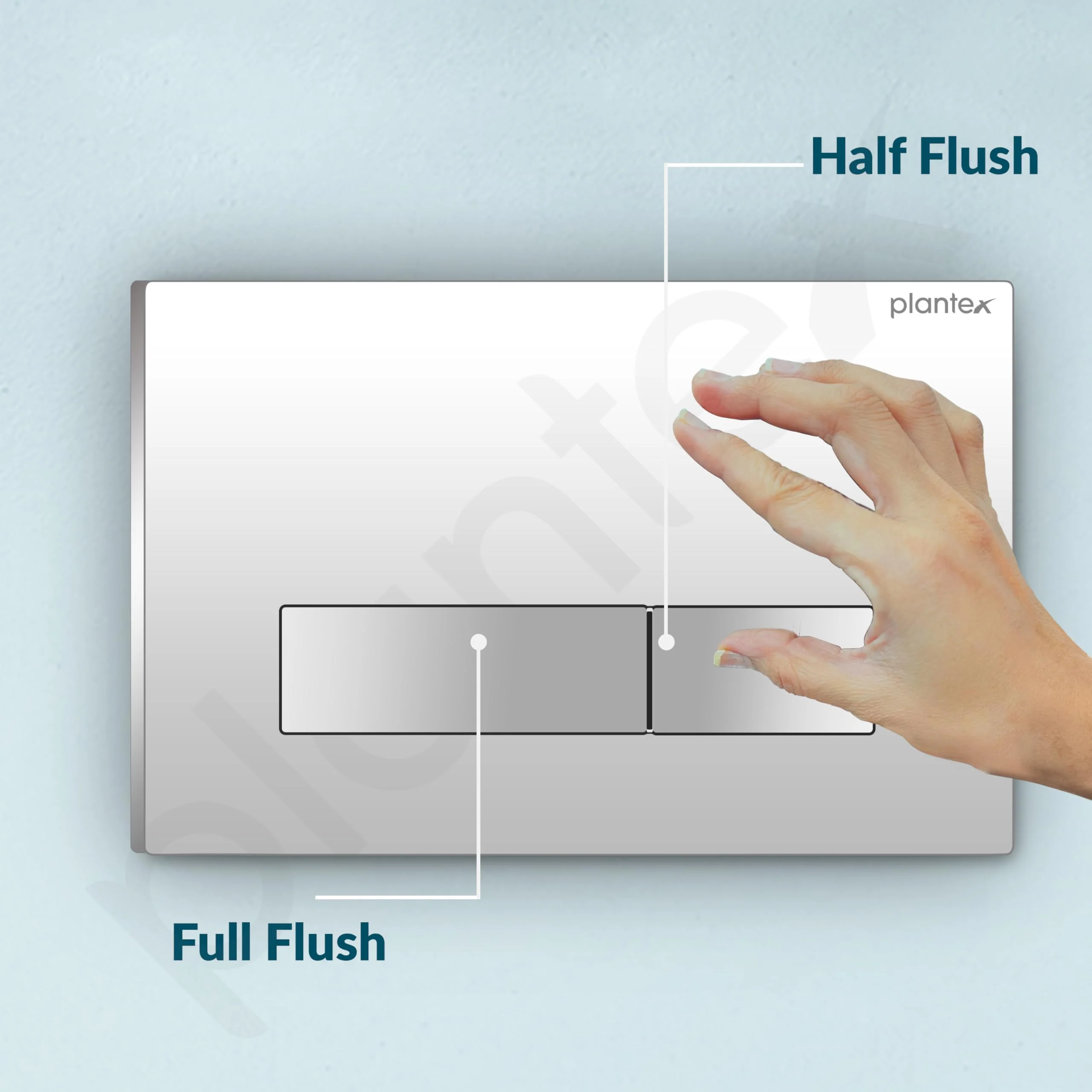 Plantex Push-Plate/Flush Plate for Toilet/Mechanical Dual-Flush Plate/Water Saving Technology - Pack of 1 (4519, Chrome) - Image 4