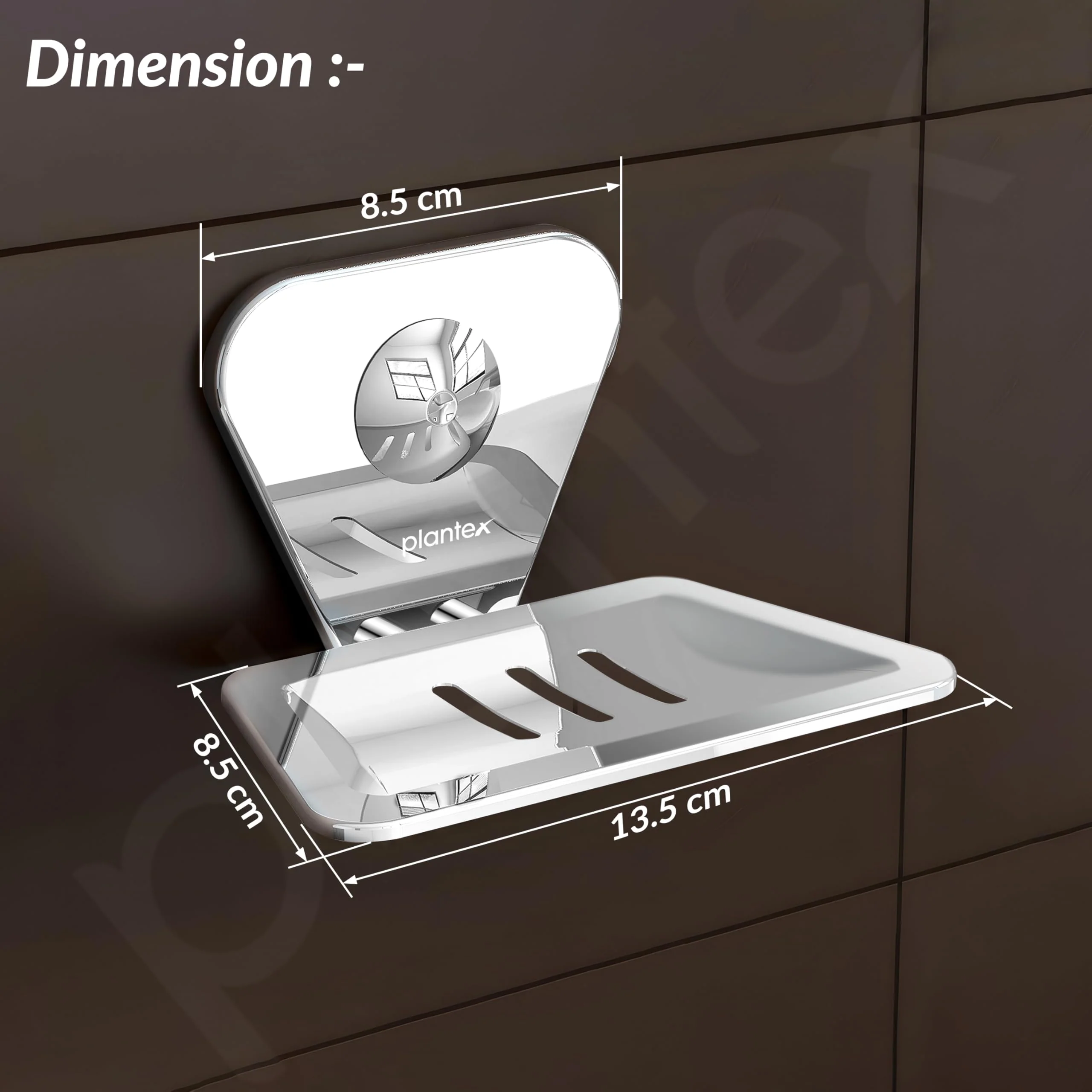 Plantex Pyramid Stainless Steel Soap Dish/Soap Stand/Bathroom Soap Holder/Soap Case Bathroom Accessories (Chrome) - Image 4