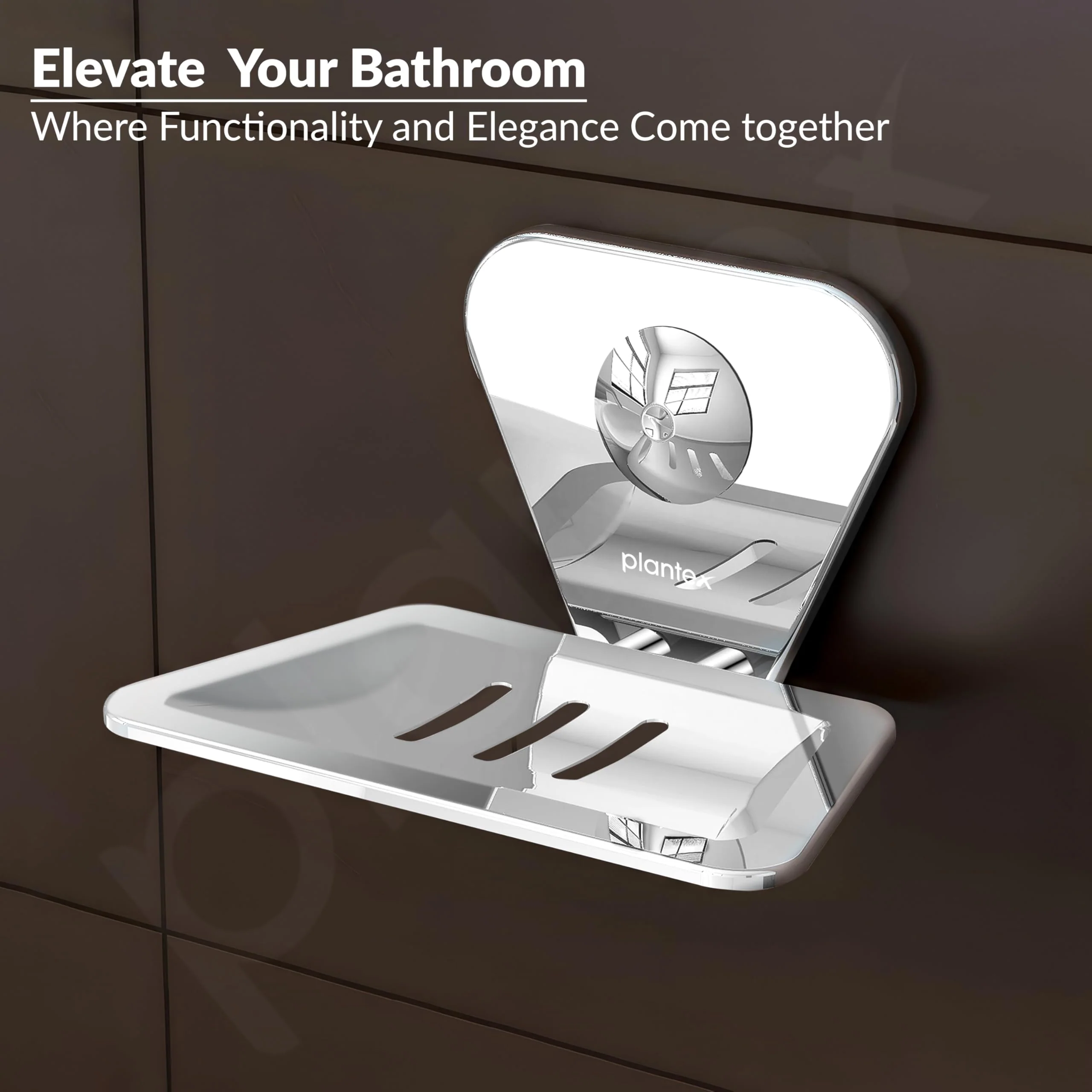 Plantex Pyramid Stainless Steel Soap Dish/Soap Stand/Bathroom Soap Holder/Soap Case Bathroom Accessories (Chrome) - Image 7