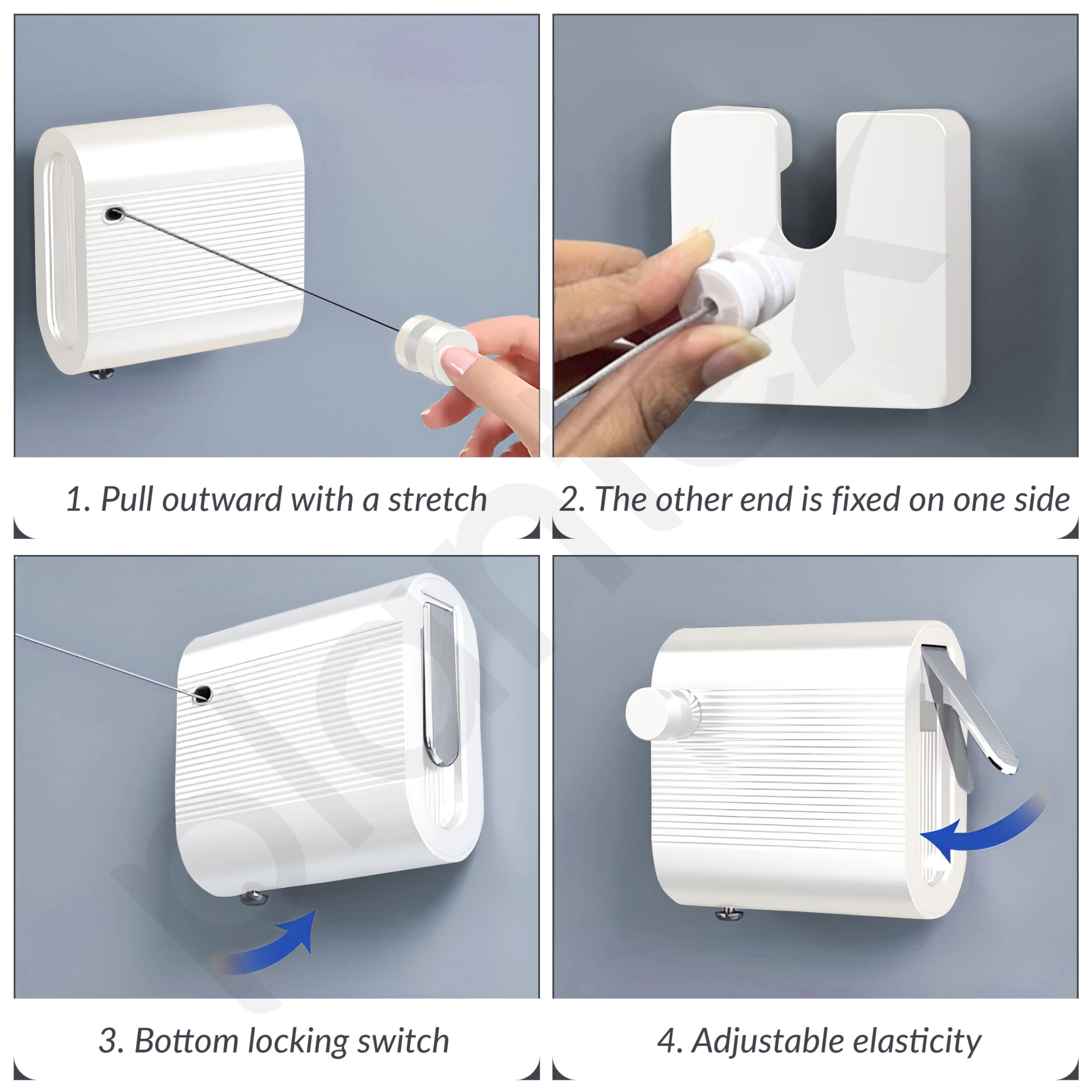 Plantex Retractable Single Row Clothesline/Indoor - Outdoor Clothesline/Lockable Cloths Line - Approx 4.1 Meter (13.45 ft.) - (20 kg Capacity) (White) - Image 5
