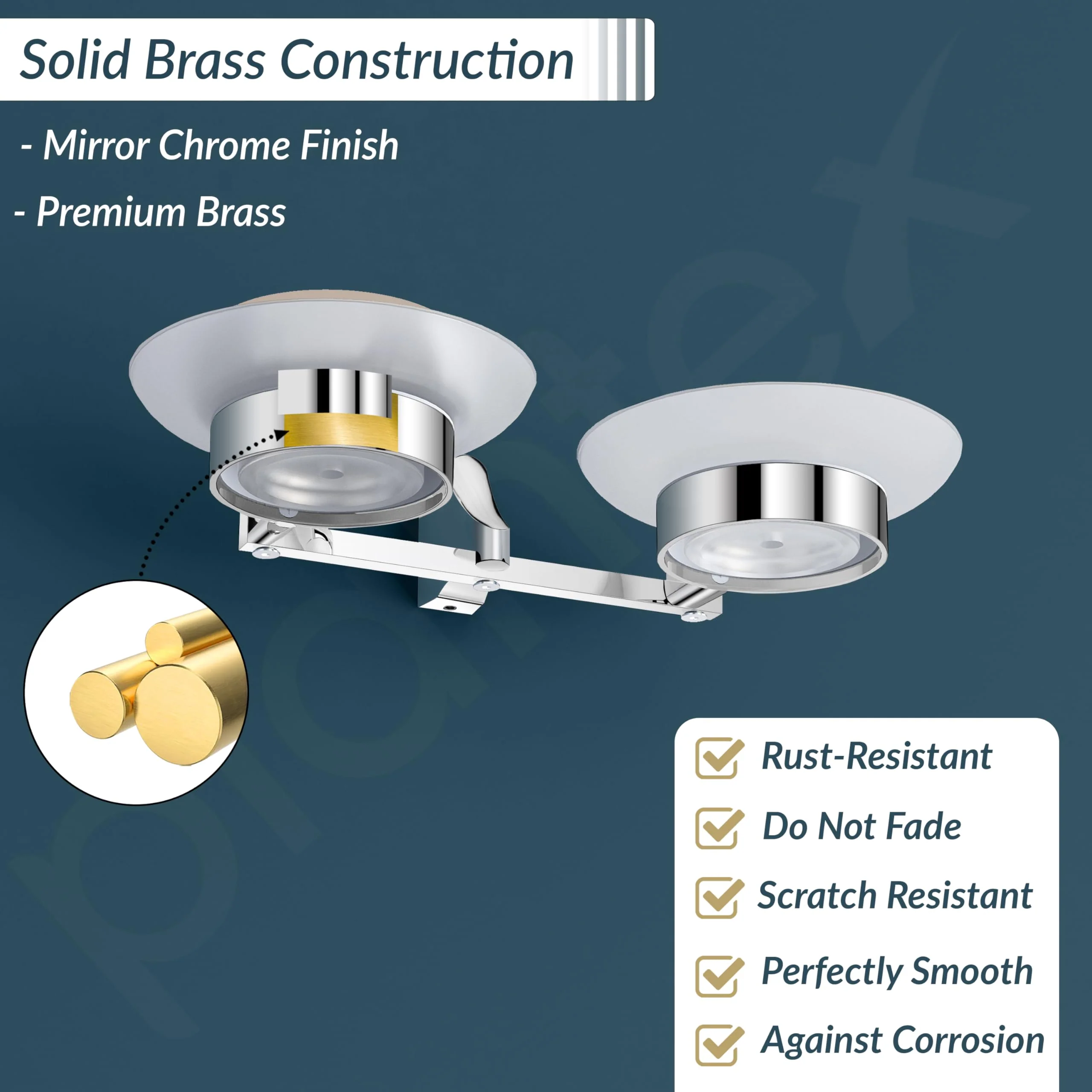 Plantex Rich Brass Unique Dual Soap Dish for Bathroom/Wall Mounted Soap Holder/Soap Stand/Bathroom Accessories (Chrome) - Image 2