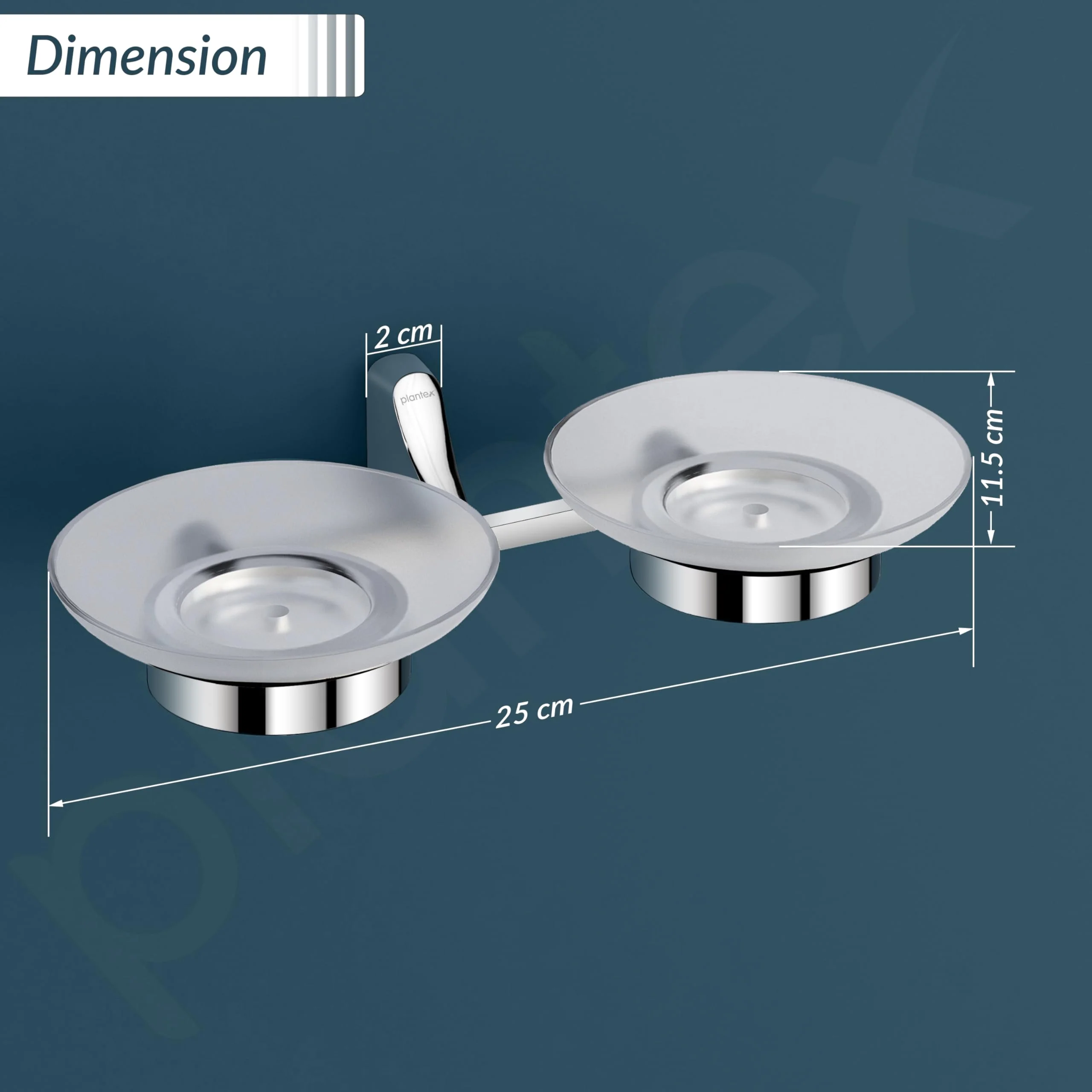 Plantex Rich Brass Unique Dual Soap Dish for Bathroom/Wall Mounted Soap Holder/Soap Stand/Bathroom Accessories (Chrome) - Image 5