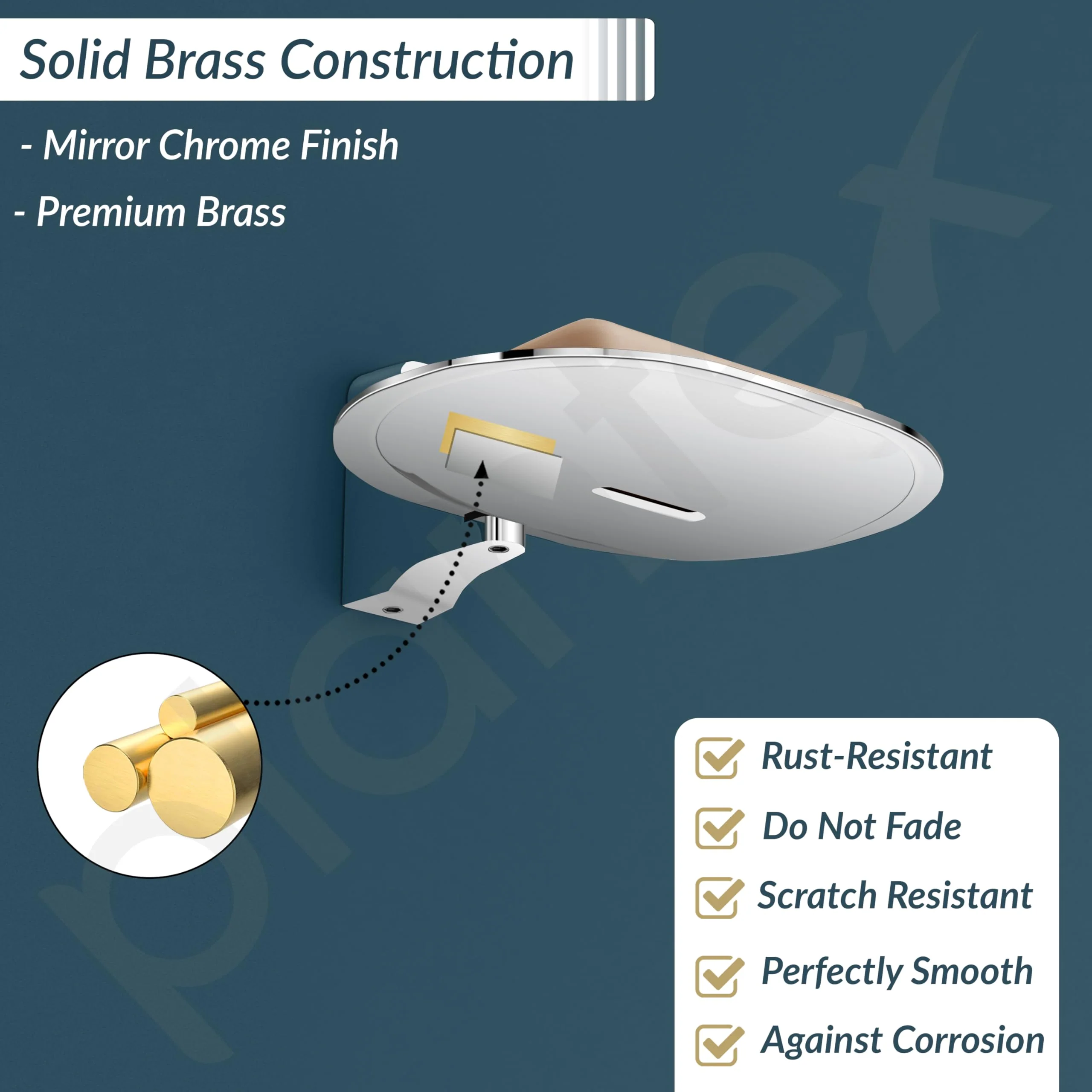 Plantex Rich Brass Unique Soap Holder for Bathroom/Wall Mounted Soap Holder/Soap Stand/Bathroom Accessories - (Chrome) - Image 2