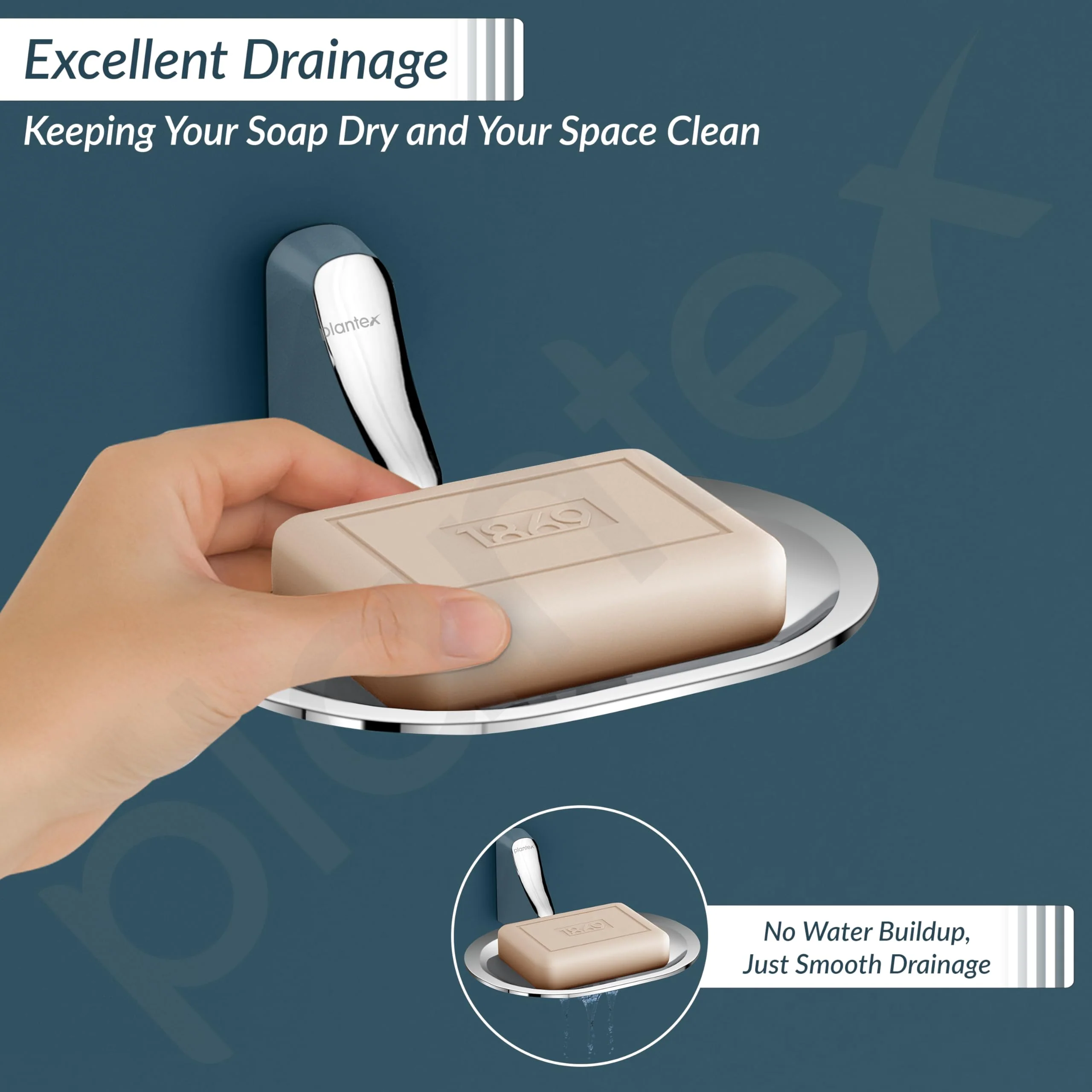 Plantex Rich Brass Unique Soap Holder for Bathroom/Wall Mounted Soap Holder/Soap Stand/Bathroom Accessories - (Chrome) - Image 7