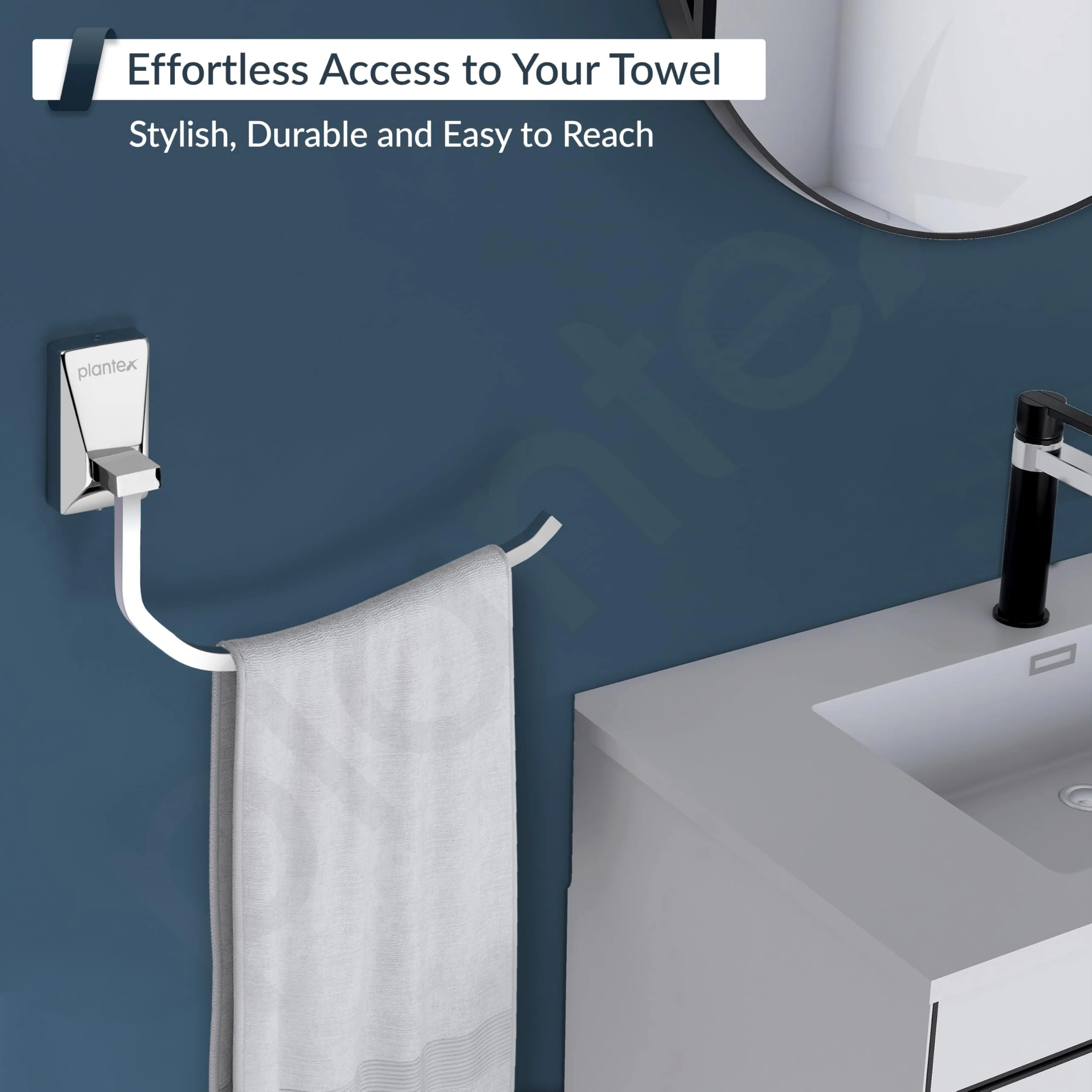 Plantex Rotatable 304 Stainless Steel Towel Hanger for Wash Basin/Towel Holder for Bathroom/Napkin Hanger/Bathroom Accessories - Crystal (Chrome) - Image 7