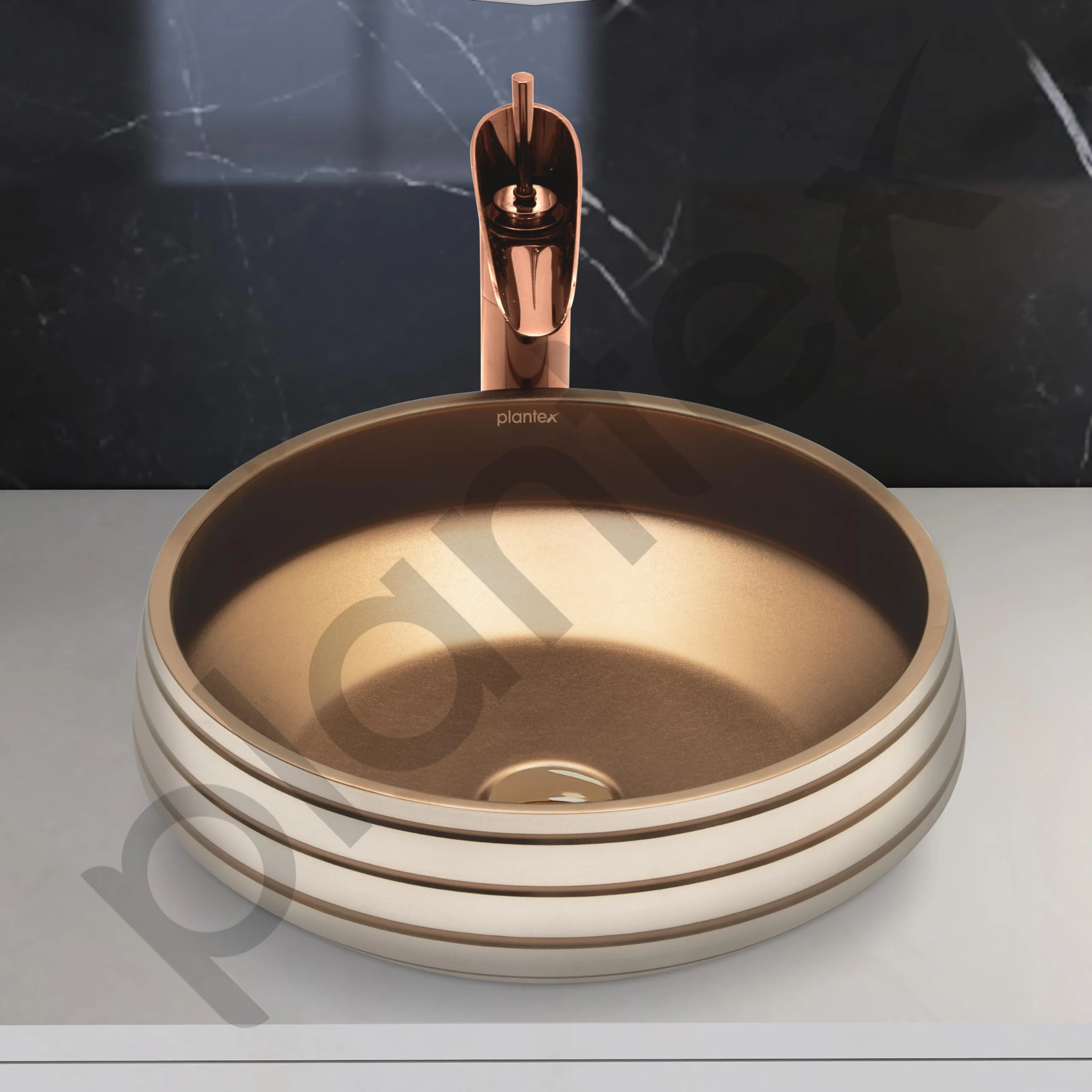 Plantex Round Wash Basin for Bathroom/Ceramic Tabletop Washbasin/Basin for Bathroom Indo-European Collection (16 x 16 x 7 Inch) - Image 7