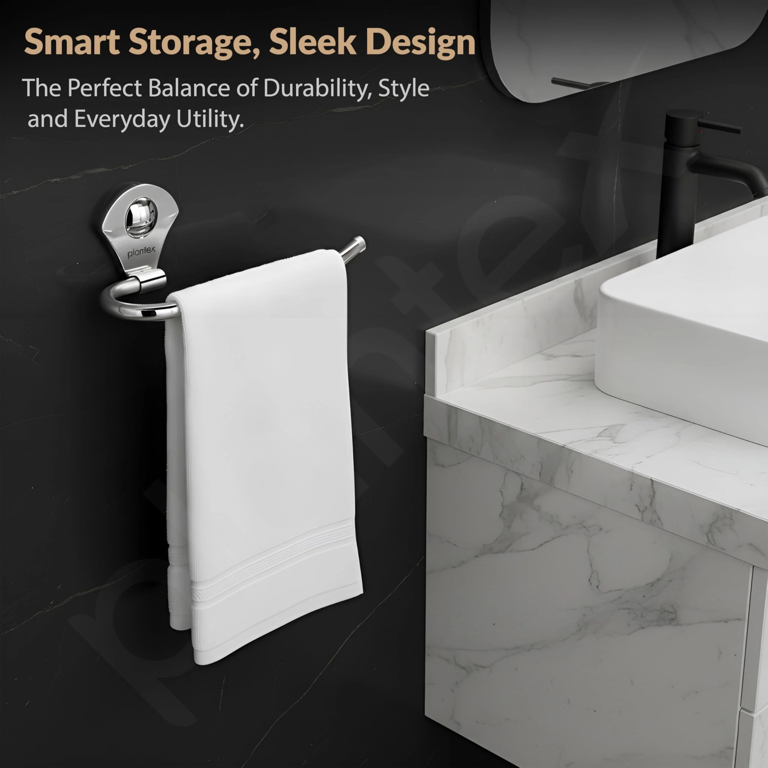 Plantex Royal Stainless Steel Napkin Holder for Wash Basin/Towel Ring/Napkin Holder/Bathroom Accessories (Chrome) - Image 7