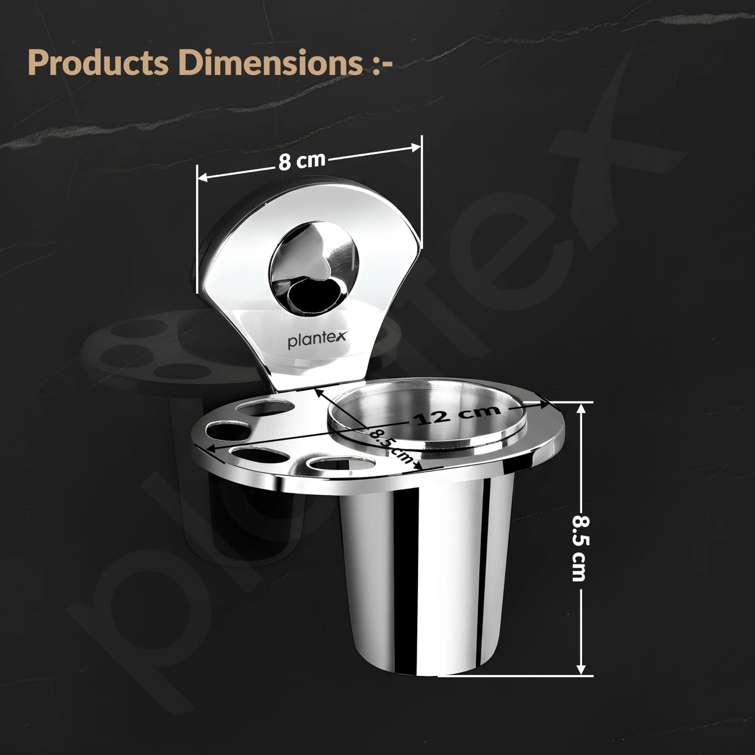 Plantex Royal Stainless Steel Tooth Brush Holder/Tumbler Holder/Bathroom Accessories - Image 4