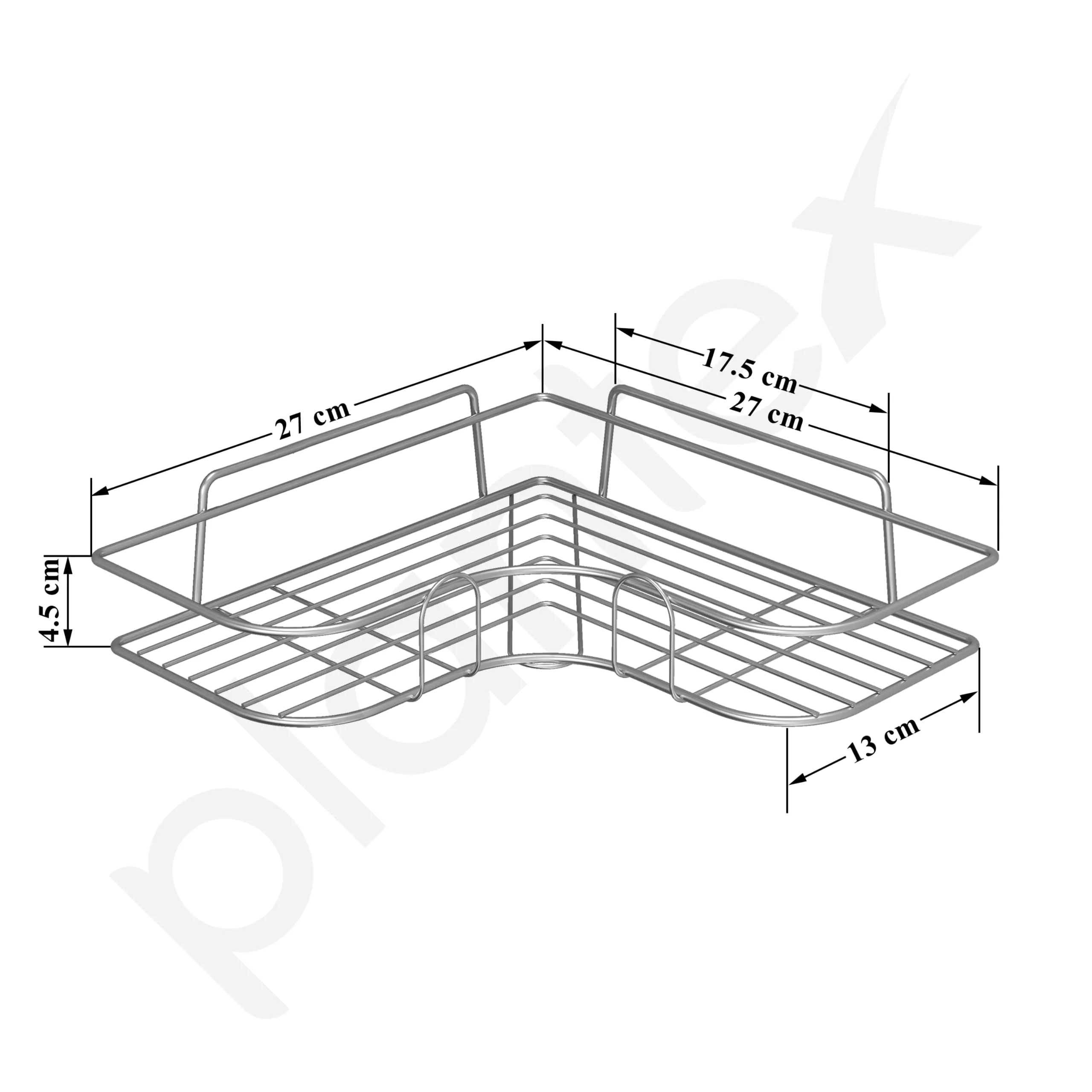 Plantex Self Adhesive Stainless Steel Bathroom Shelf for Wall/No Drill Corner Shelves for Bathroom Organiser/Wall Mounted Shelves Without Drill/Corner Shelf & Rack for Kitchen-(Chrome, Pack of 3) - Image 4