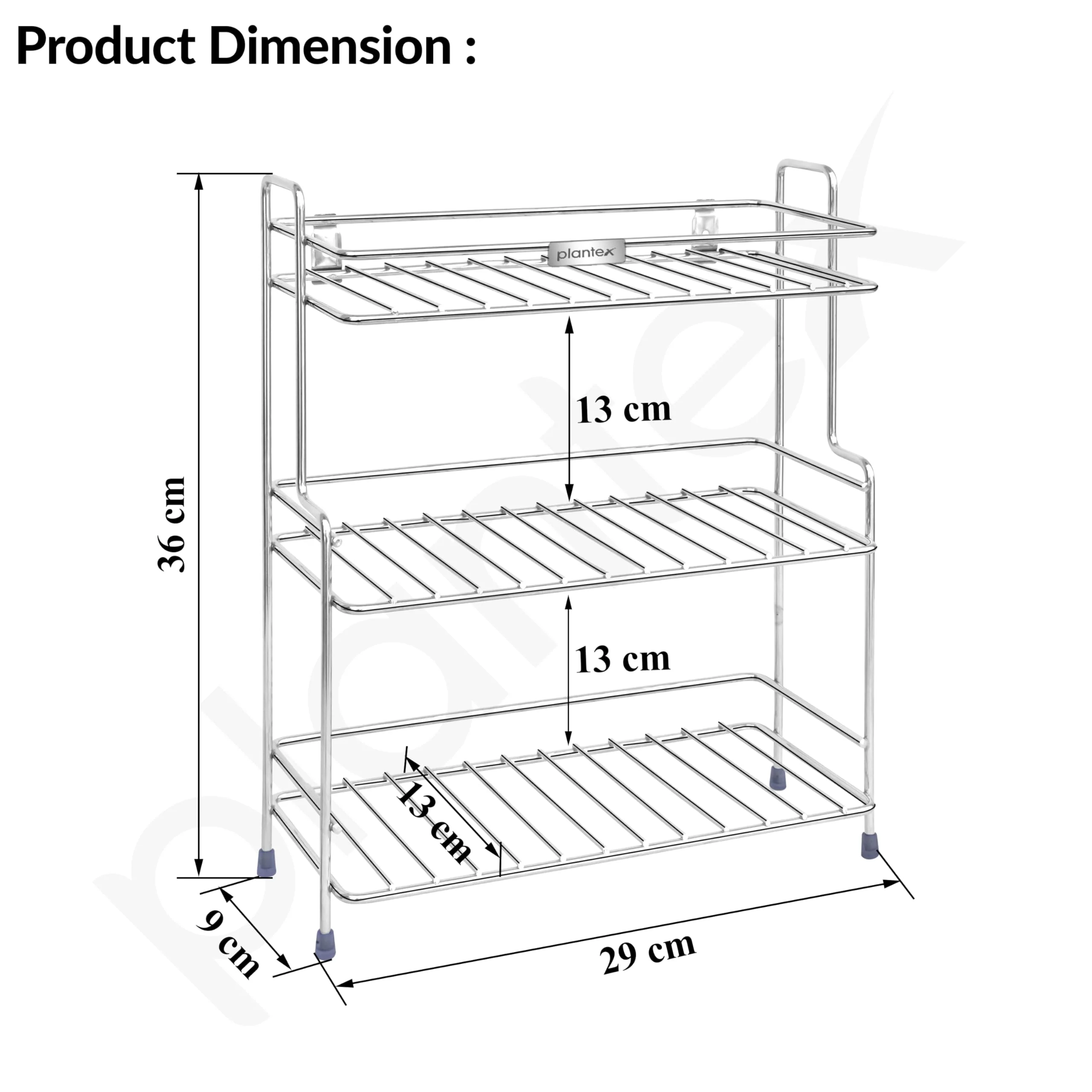 Plantex Self Adhesive Stainless Steel Bathroom Shelf/Multipurpose Organizer/Kitchen Rack and Shelf/Bathroom Stand (Chrome-Silver) - Image 4