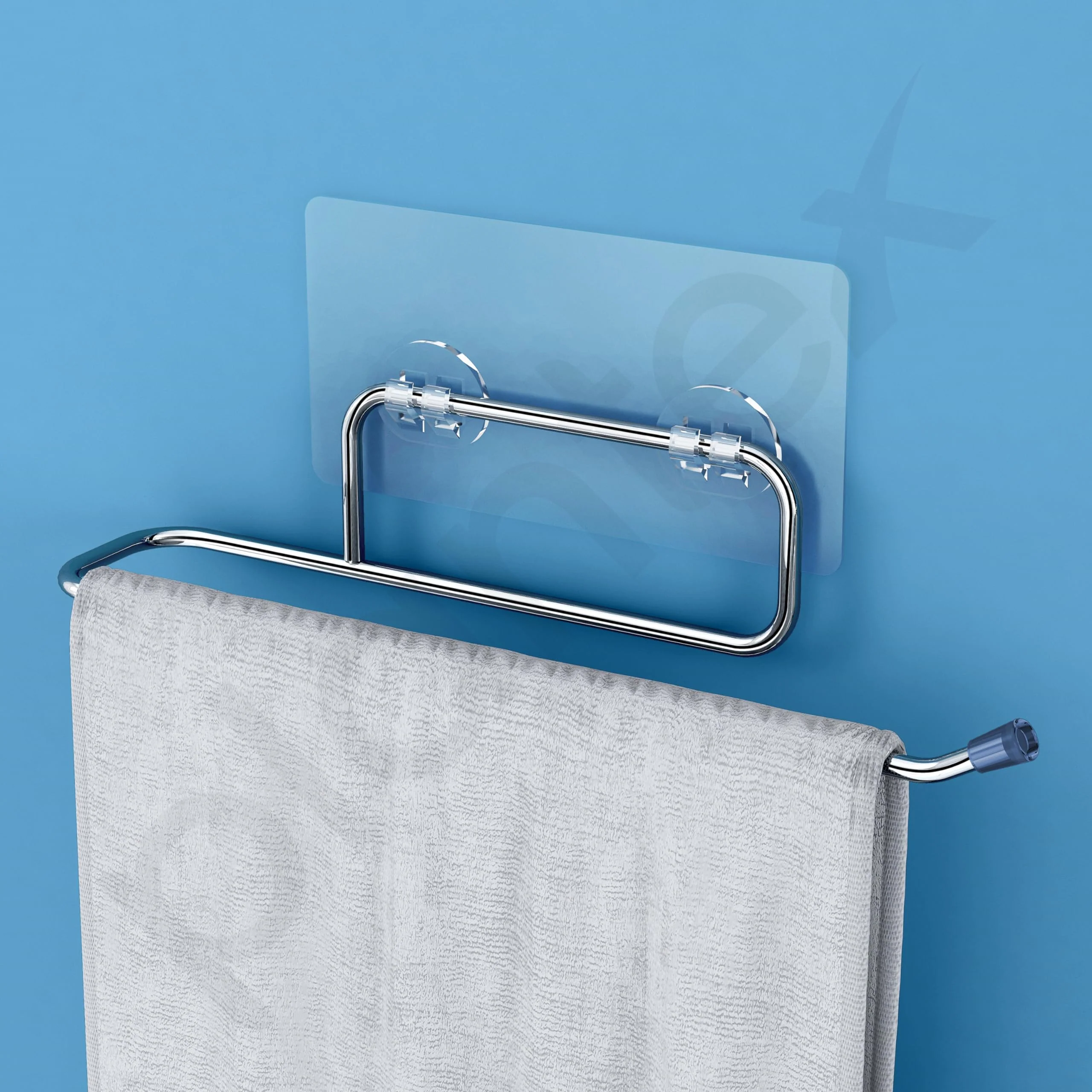 Plantex Self Adhesive Stainless Steel Towel Holder/Towel Hanger/Towel Ring for Bathroom/Napkin Holder/Bathroom Accessories - Pack of 1 (Chrome) - Image 5