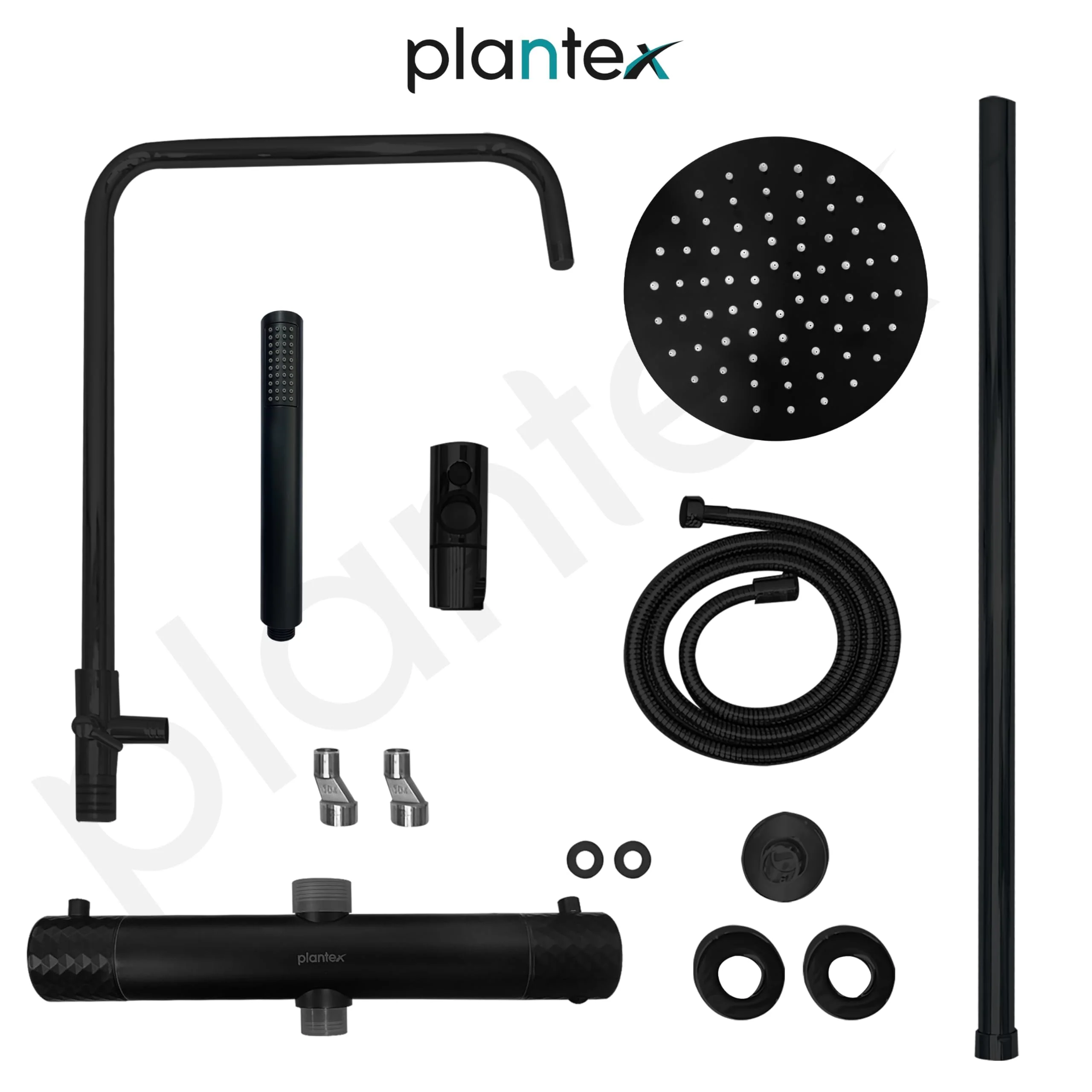 Plantex Shower Panel for Bathroom/Deluxe Circular Shower Panel Set/Overhead Showers and Hand Shower for Bathroom with Hot &cold Mixer–(Black) - Image 7