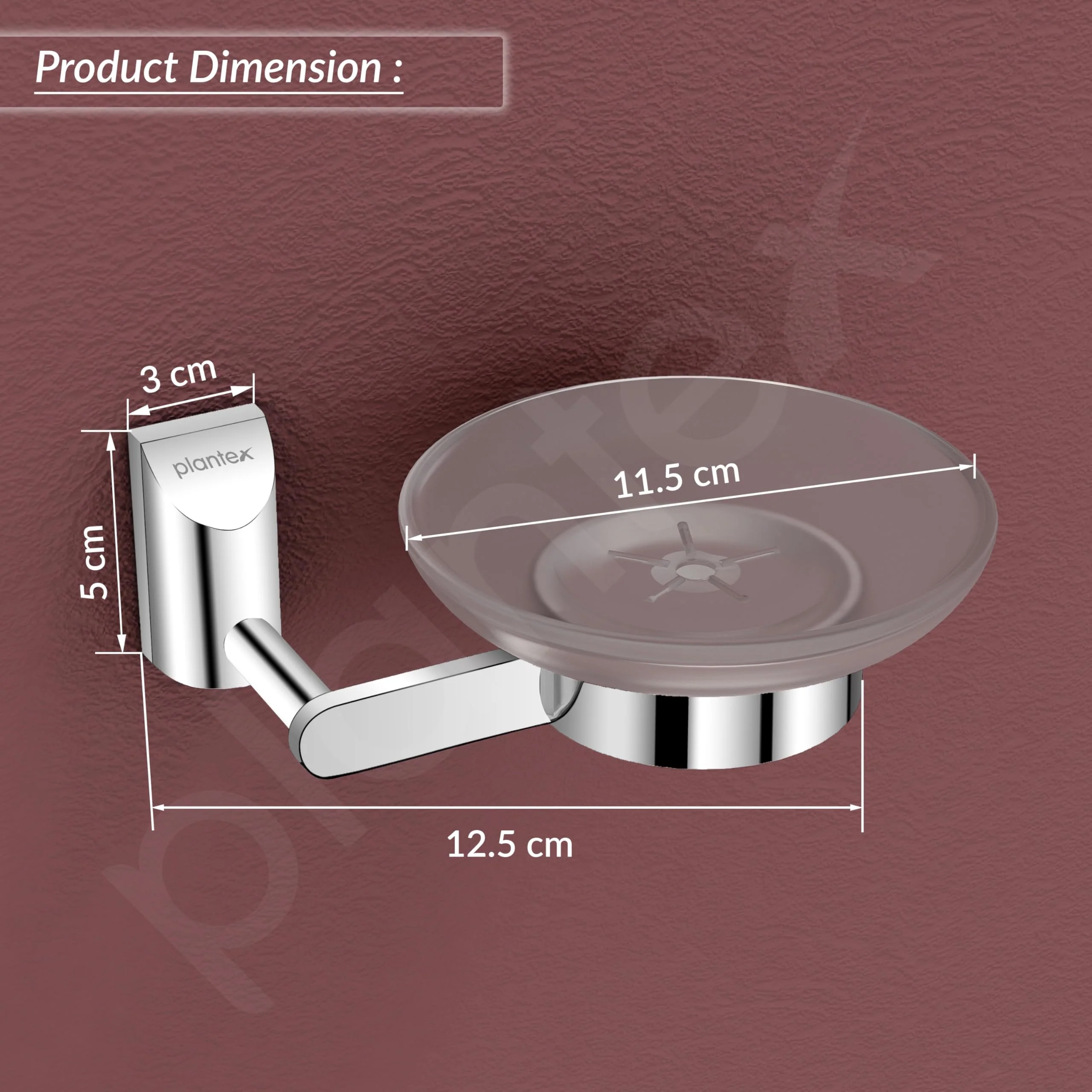 Plantex Smero Pure Brass and Glass Soap Holder for Bathroom & Kitchen/Soap Stand/Case/Dish/Bathroom Accessories - Superb (Chrome) - Image 3