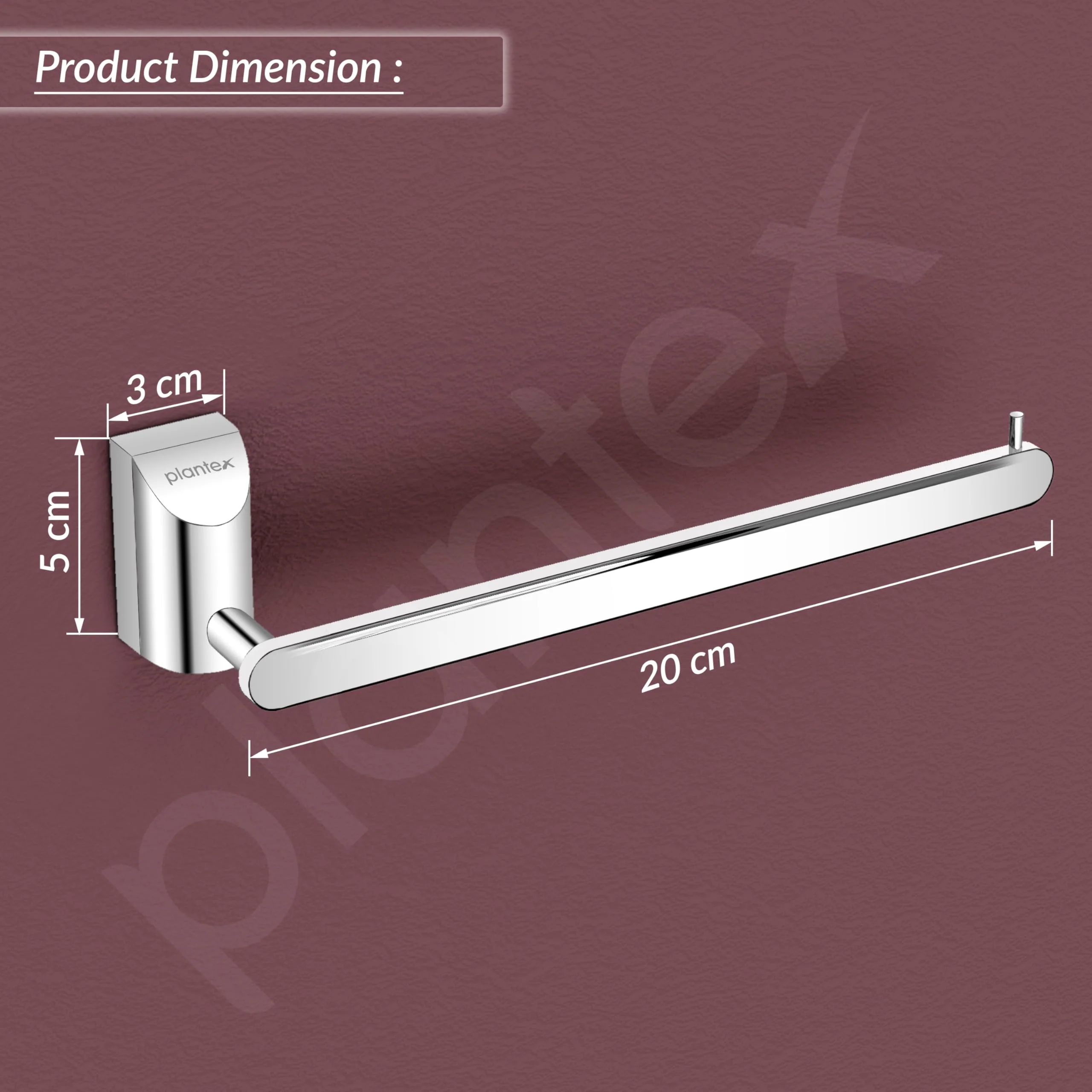 Plantex Smero Pure Brass Hand Towel Hanger/Towel Holder for Washbasin/Napkin Hanger for Wash Basin/Bathroom Accessories (Chrome Finish) Superb - Image 3
