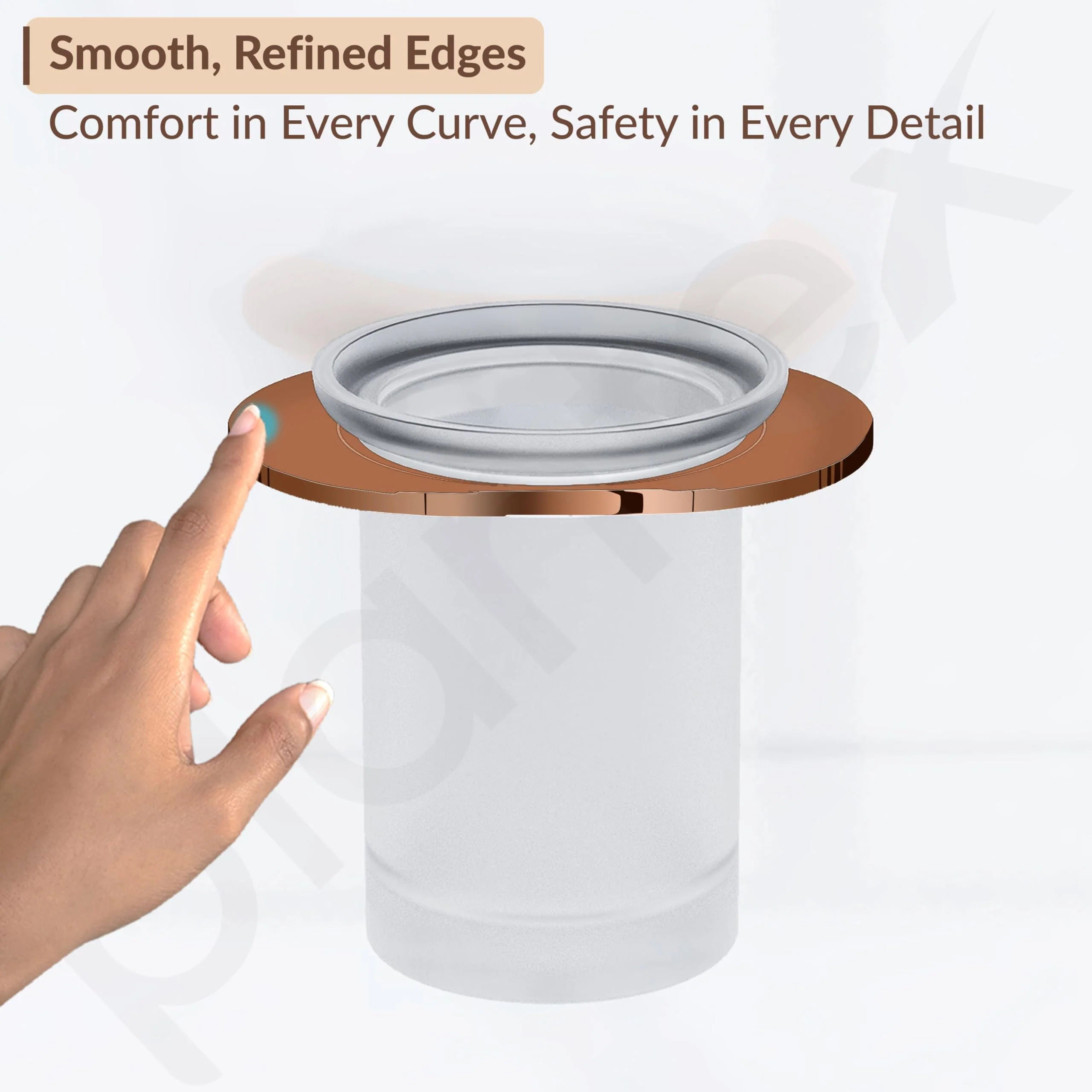 Plantex Smero Pure Brass Tooth Brush Holder/Tumbler Holder/Toothpaste Holder/Bathroom Accessories - Smart (PVD Rose Gold) - Image 7
