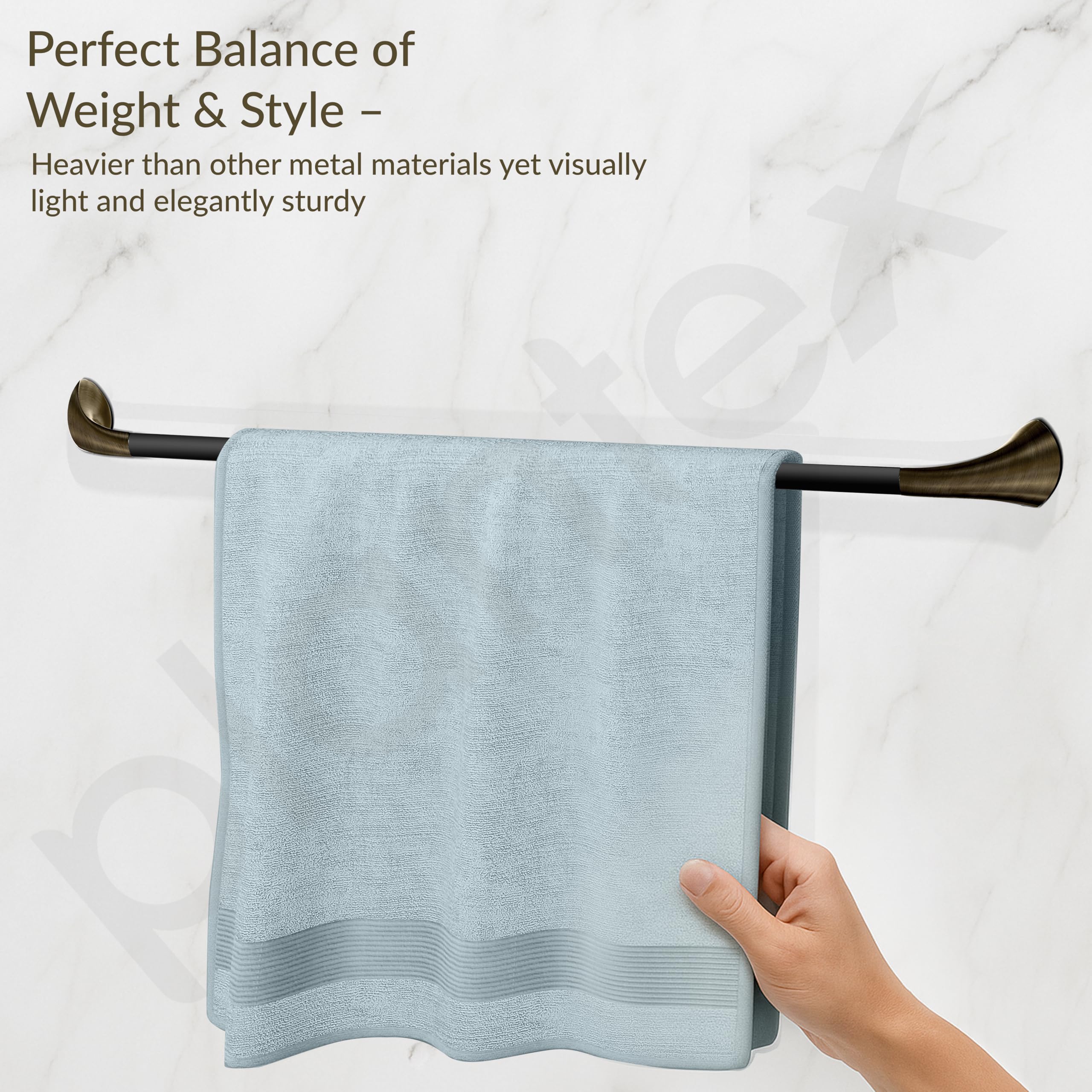 Plantex Smero Pure Brass Towel Hanger for Bathroom/Single Towel Rod/Towel Bar/Bathroom Accessories - Contrive (24 Inch-Rich Antique) - Image 6