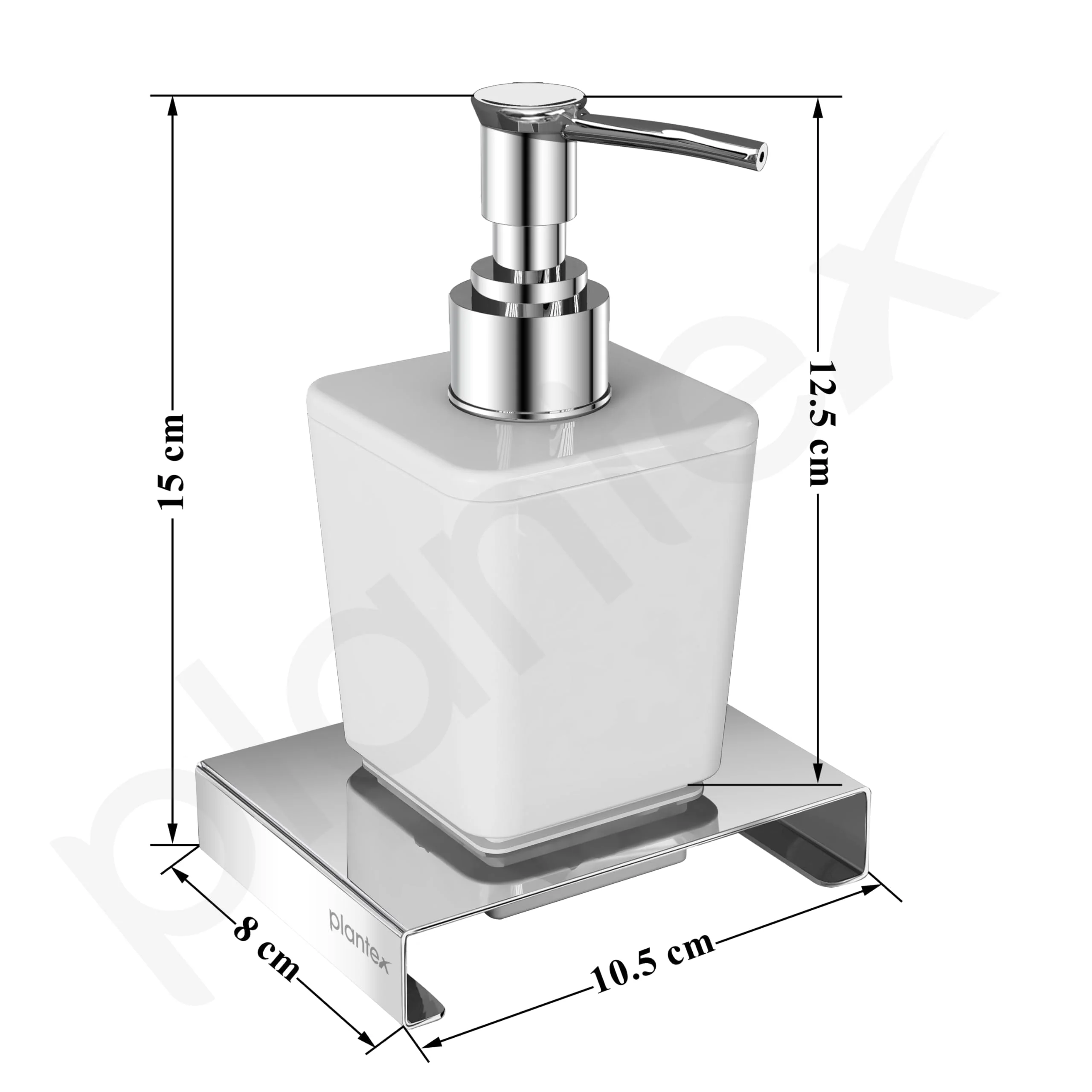Plantex Soap Dispenser for Bathroom/Stainless Steel and ABS Shampoo/Hand Wash/Liquid Soap Dispenser - Table Top Bathroom Accessories - Pack of 1 (Chrome & ABS) - Image 3