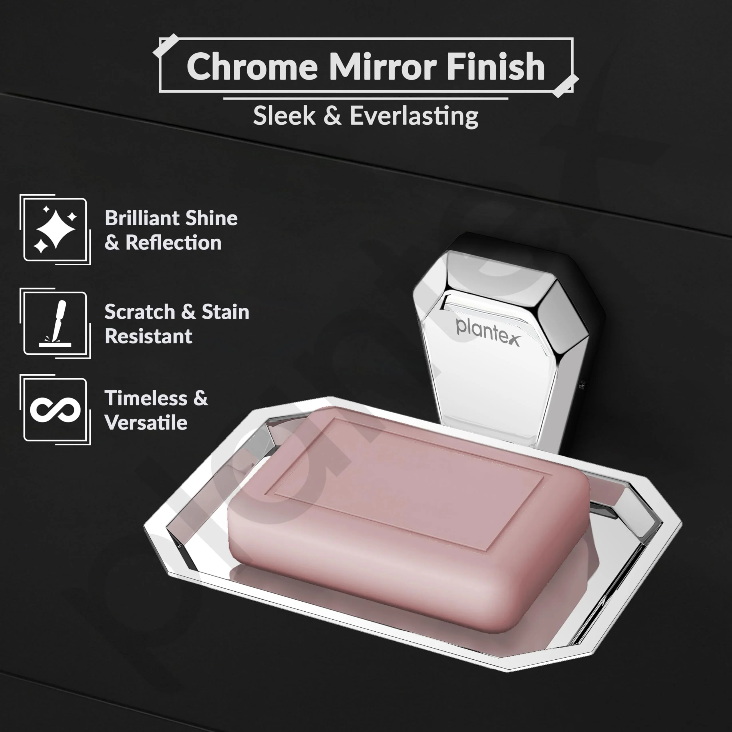 Plantex Soap Holder for Bathroom/304 Grade Stainless Steel Soap Case/Single Soap Dish/Soap Stand/Bathroom Accessories - Pack of 1 (PM-2403, Chrome) - Image 3
