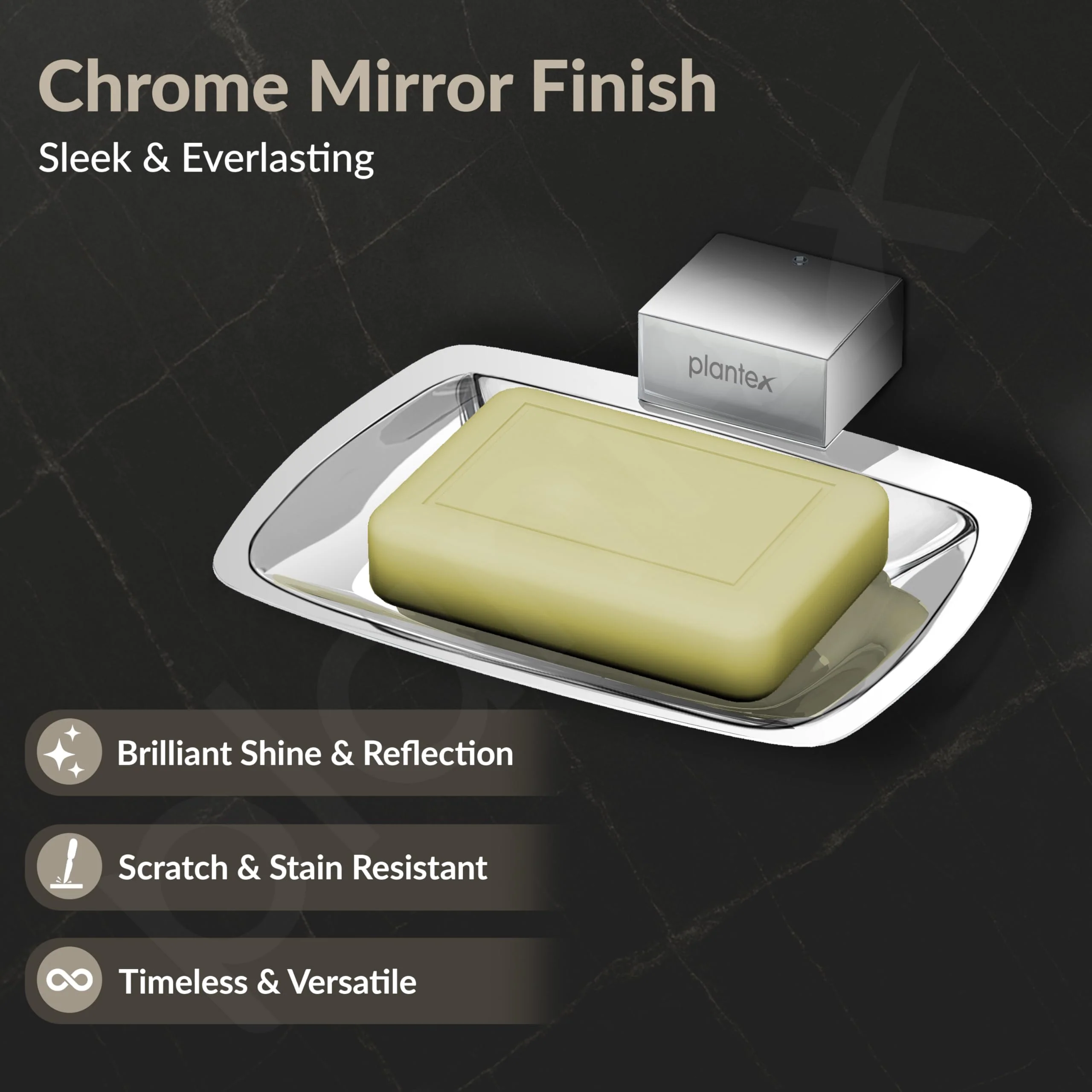 Plantex Soap Holder for Bathroom/304 Grade Stainless Steel Soap Dish/Soap Case/Soap Stand/Bathroom Accessories - Pack of 1 (Tesla, 2701, Chrome) - Image 3
