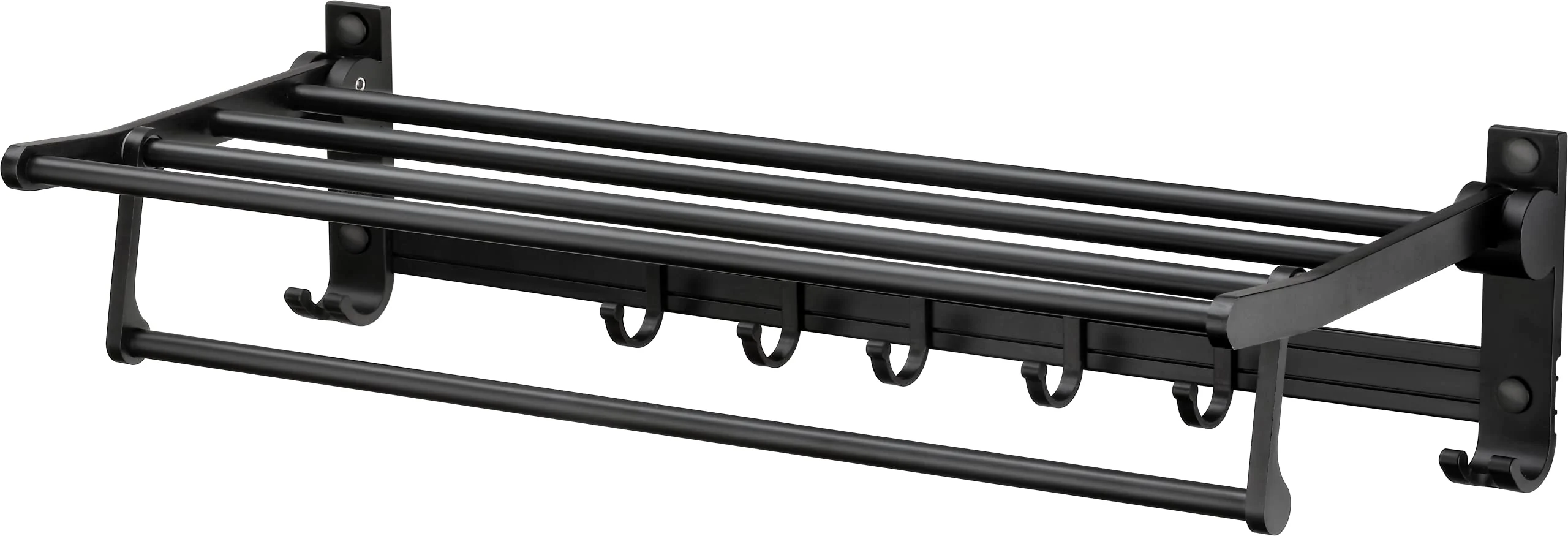 Plantex Space Aluminum Folding Towel Rack/Towel Stand/Hanger/Bathroom Accessories (24 Inches, Black-Matt) - Image 6
