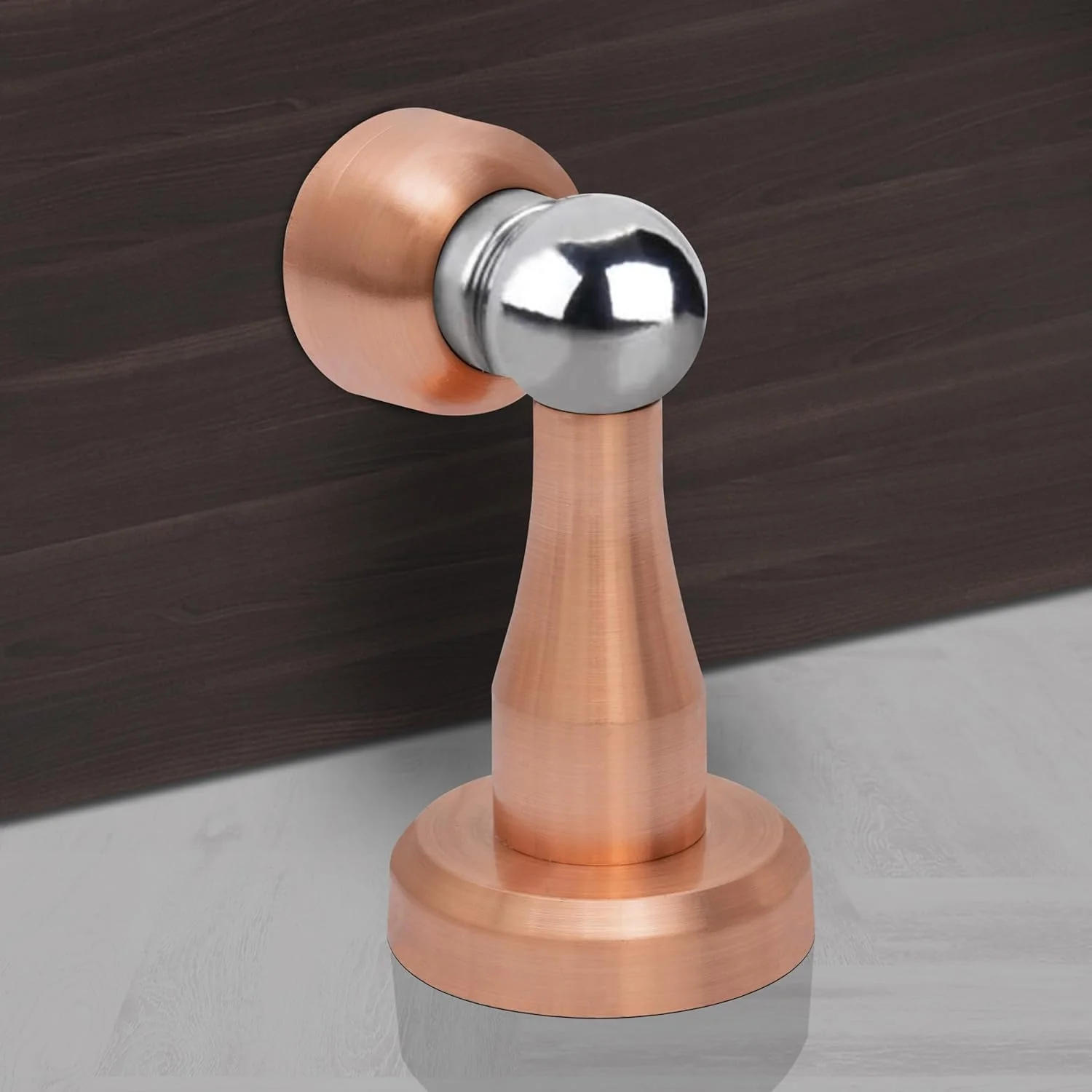 Plantex Stainless Steel 360 Degree 4 inch Door Magnet Stopper for Home/Office/Hotel Wall and Floor Mounted Soft-Catcher to Hold Wooden/Glass/PVC Door - Pack of 2 (PVD Rose Gold Finish) - Image 2