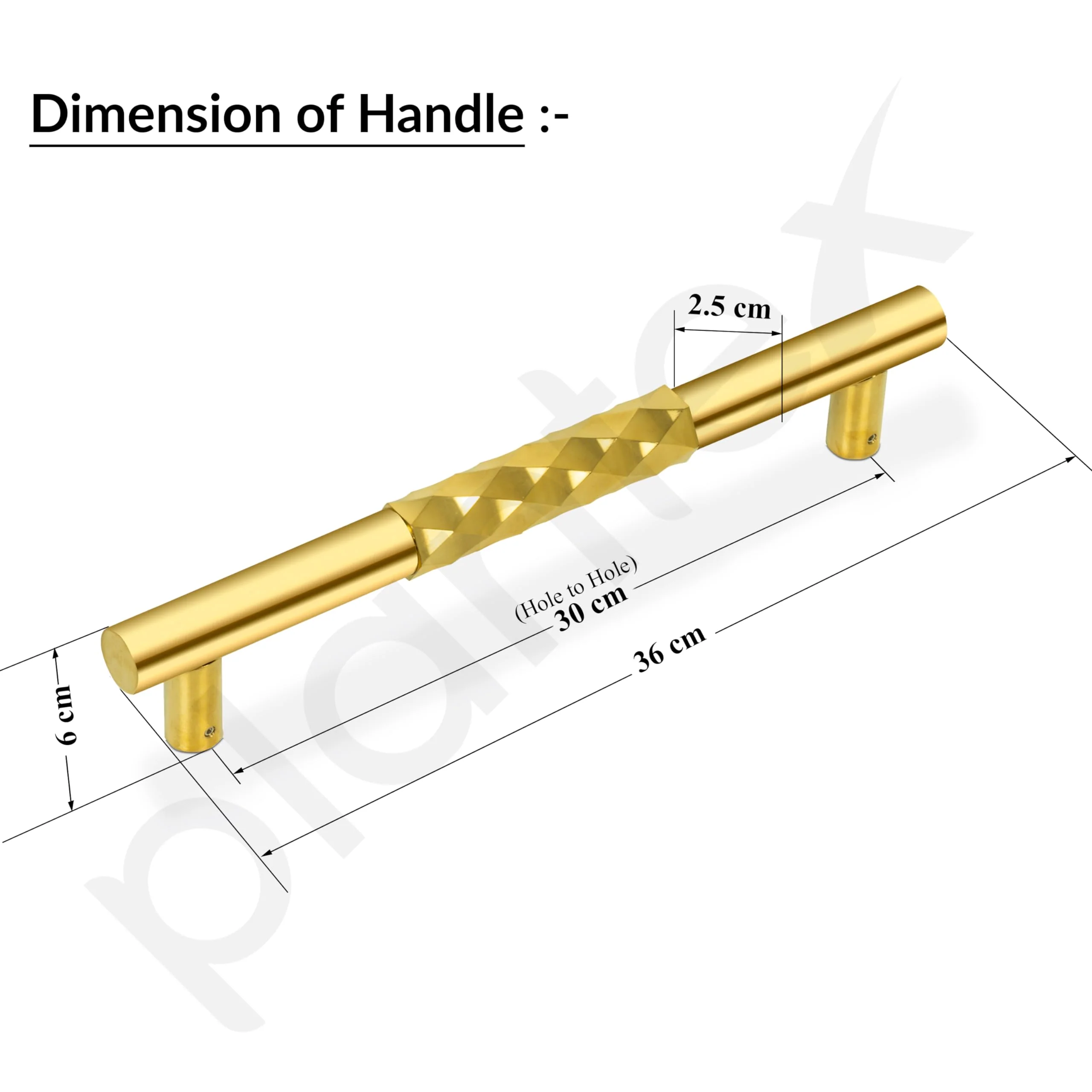 Plantex Stainless Steel Aura Main Door Main Door Pull Handle/Door Handles For Main Door/Wooden & Glass Door Handle (14 Inch, Pvd Gold Finish) - 3 Years Warranty - Image 2