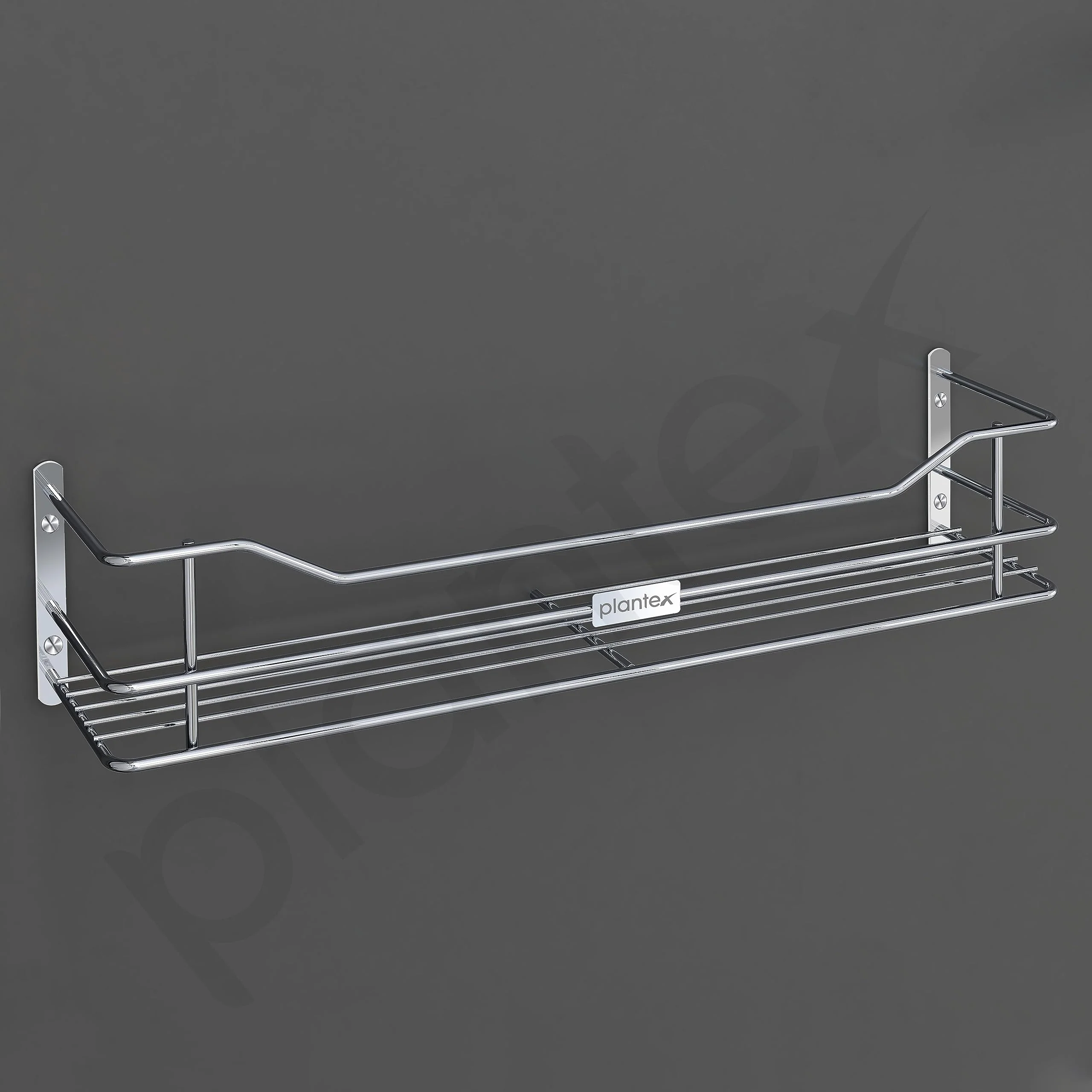Plantex Stainless Steel Bathroom Shelf/Shelf for Bathroom Organizer/Wall Shelf for Bathroom with Railings/Kitchen Storage Shelves-(18 inch, Chrome) - Image 5