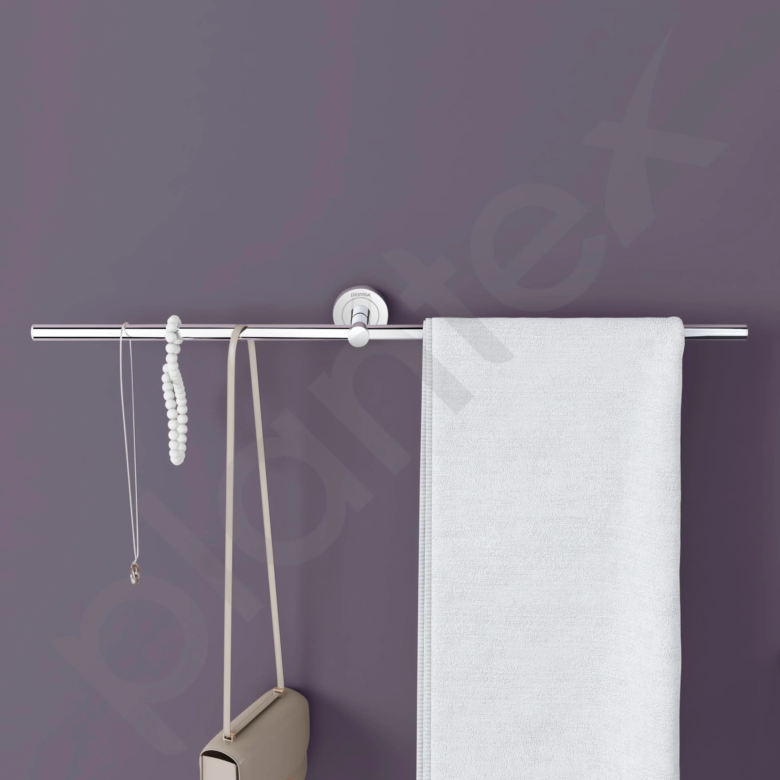 Plantex Stainless Steel Bathroom Towel Bar/Dual Towel Rod/Towel Hanger for Wash Basin/Bathroom Accessories (24-inch) Chrome - Image 3