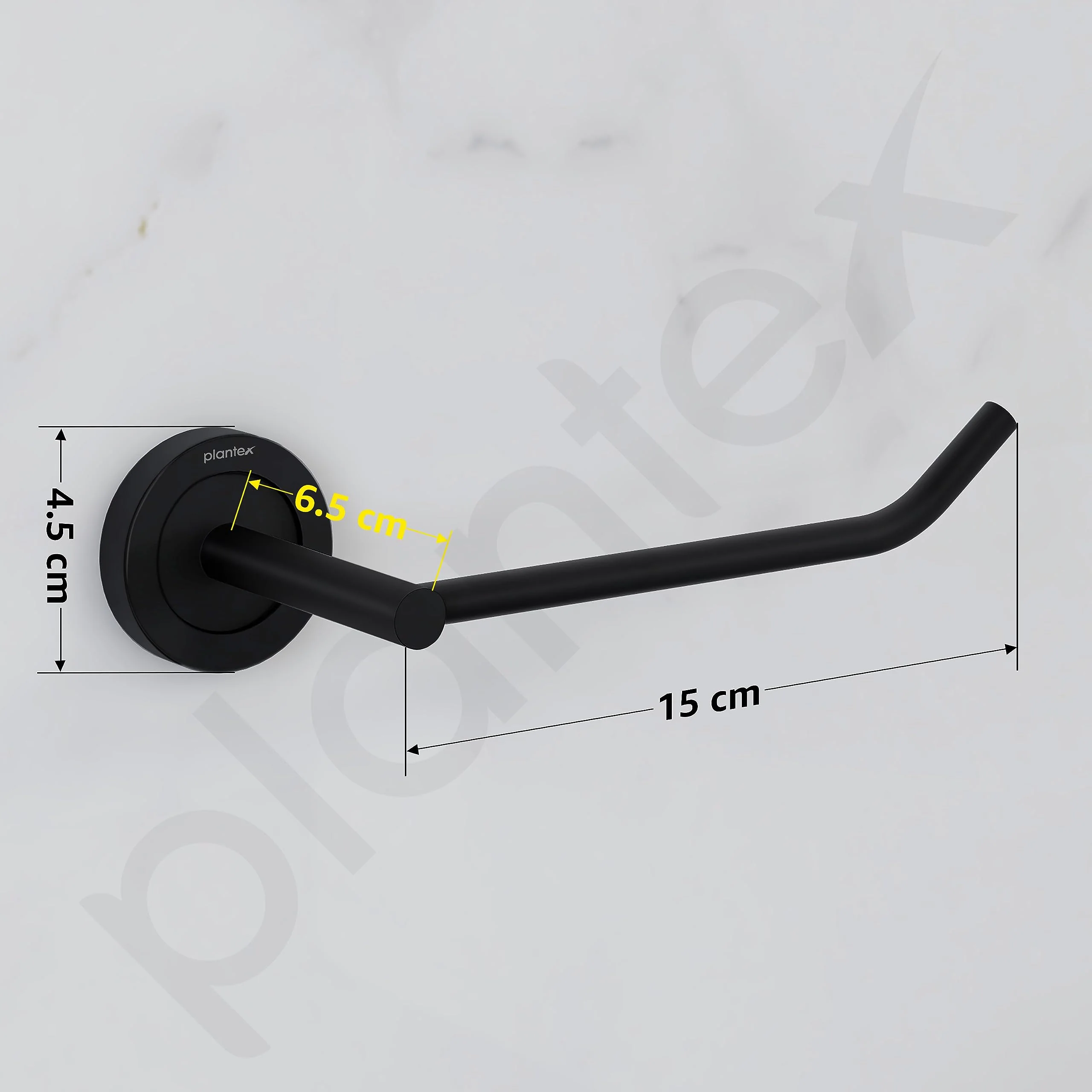 Plantex Stainless Steel Black Powder Coating Bathroom Toilet Paper Holder/Toilet Tissue Holder for Washroom/Kitchen/Bathroom Accessories (Black) - Image 3