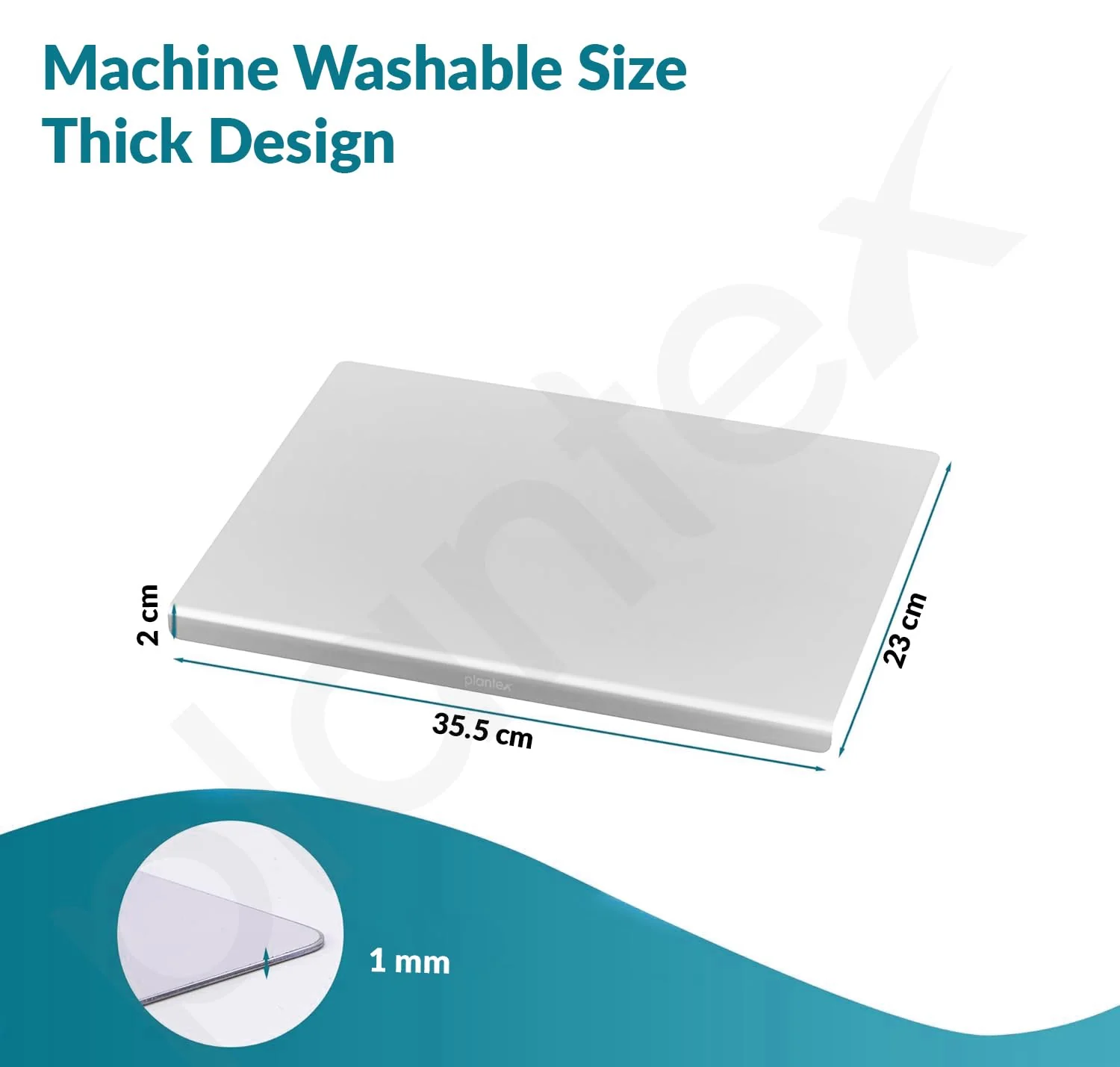 Plantex Stainless Steel Chopper Board for Kitchen Use/L-Shape Chopping Board/Non-Slip, Rust-Proof, Anti-Bacterial Surface Cutting Pad (Pack of 1, Chrome Finish, Size-35.5 cm X 23 cm) - Image 2