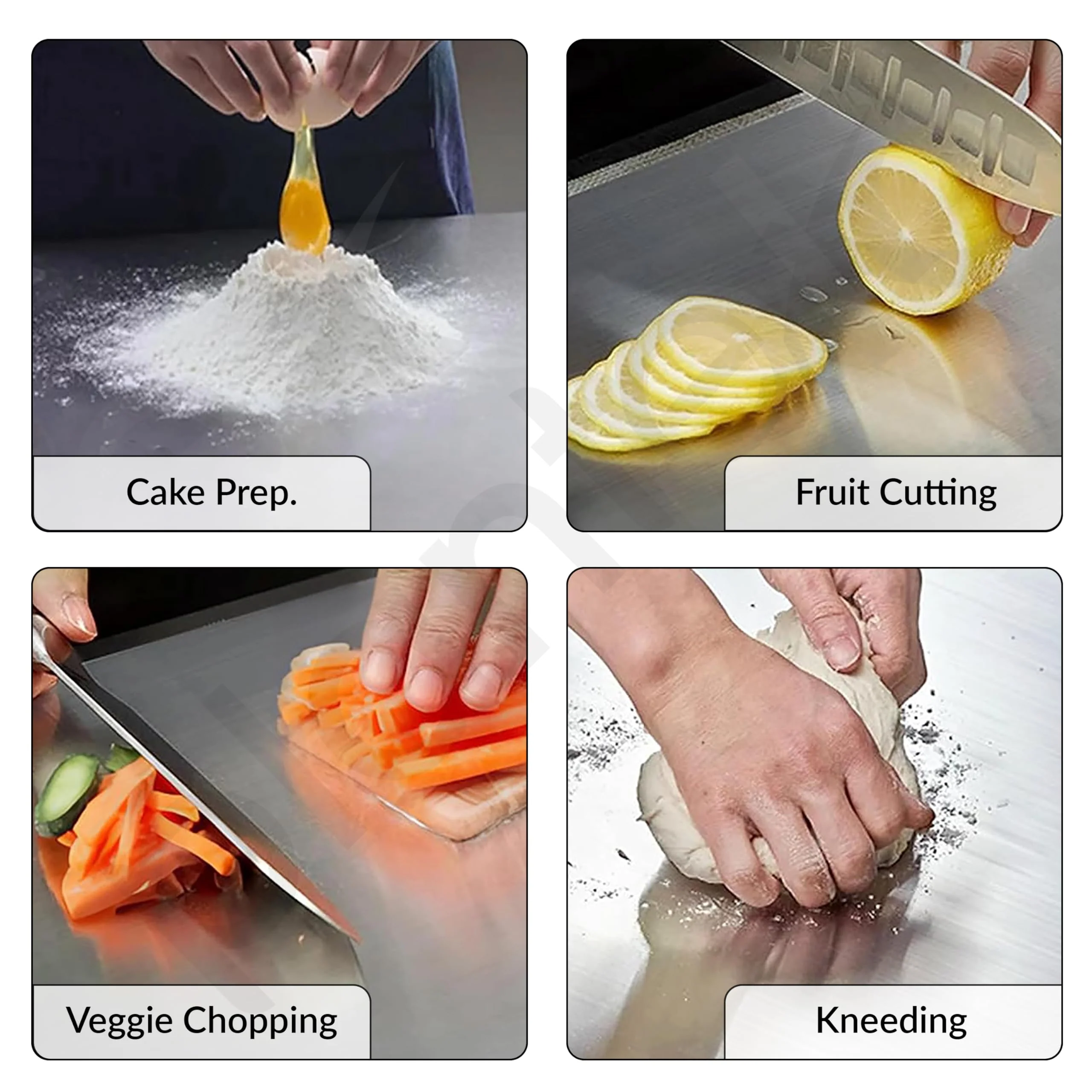 Plantex Stainless Steel Chopping Board/Vegetable Cutting Board/Anti-Bacterial, Scratch-Resistant, Durable, Non-Slip & Knife Friendly Cutting Pad (Size- 31 X 20.5 cm) - Image 5
