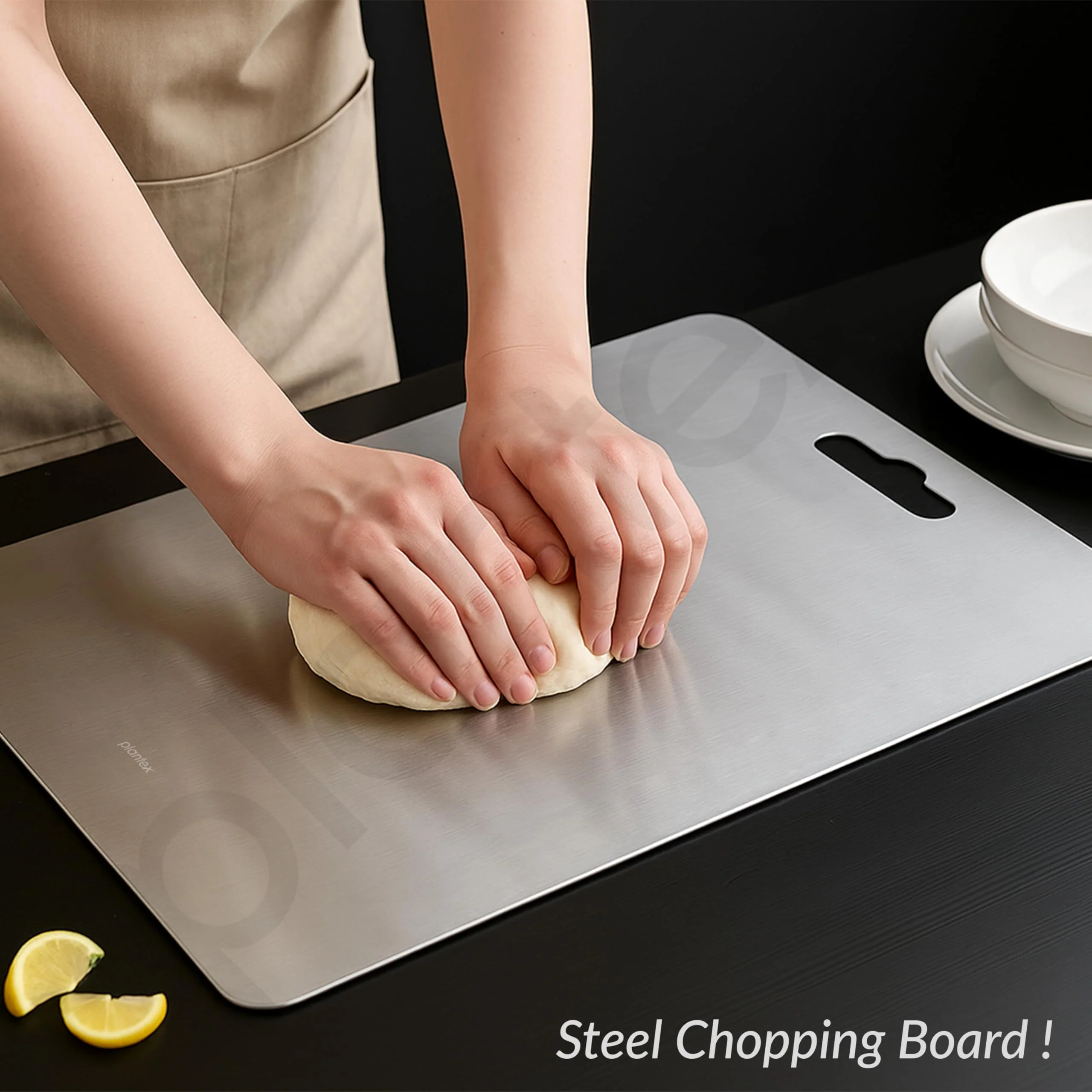 Plantex Stainless Steel Chopping Board/Vegetable Cutting Board/Anti-Bacterial, Scratch-Resistant, Durable, Non-Slip & Knife Friendly Cutting Pad (Size- 31 X 20.5 cm) - Image 7