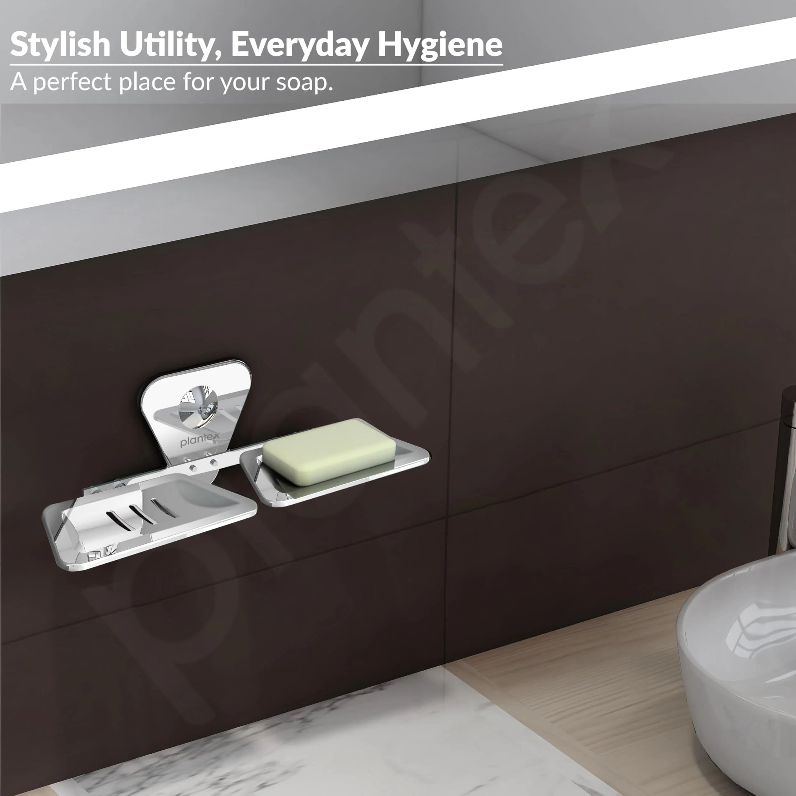 Plantex Stainless Steel Chrome Finish Double Soap Dish Stand for Bathroom/Wall Mounted soap Holder - Bathroom Accessories - Image 7
