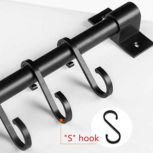 Plantex Stainless Steel Cloth Hanger Wall Mounted with Hanging Hooks/Hook Rail for Bathroom/Cloth Hanger for Wall - Kitchen Accessories (Black) - Image 5