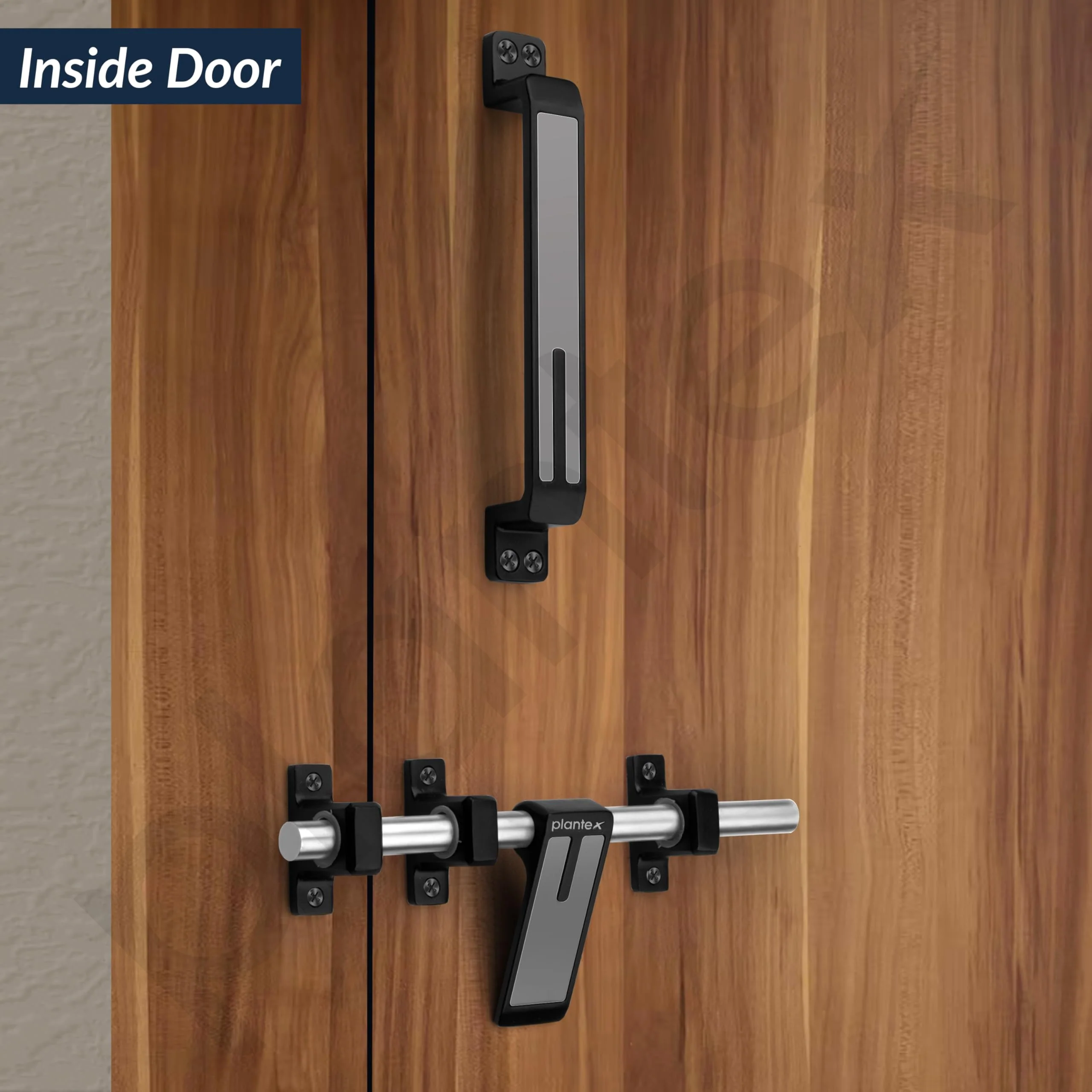 Plantex Stainless Steel Door Kit for Single Door/Door Accessories (10-inch Al-Drop,8-inch Latch,2 Handles,7-inch Tower Bolt and 4-inch Door Stopper-(Chrome & Z-Black) - Image 7