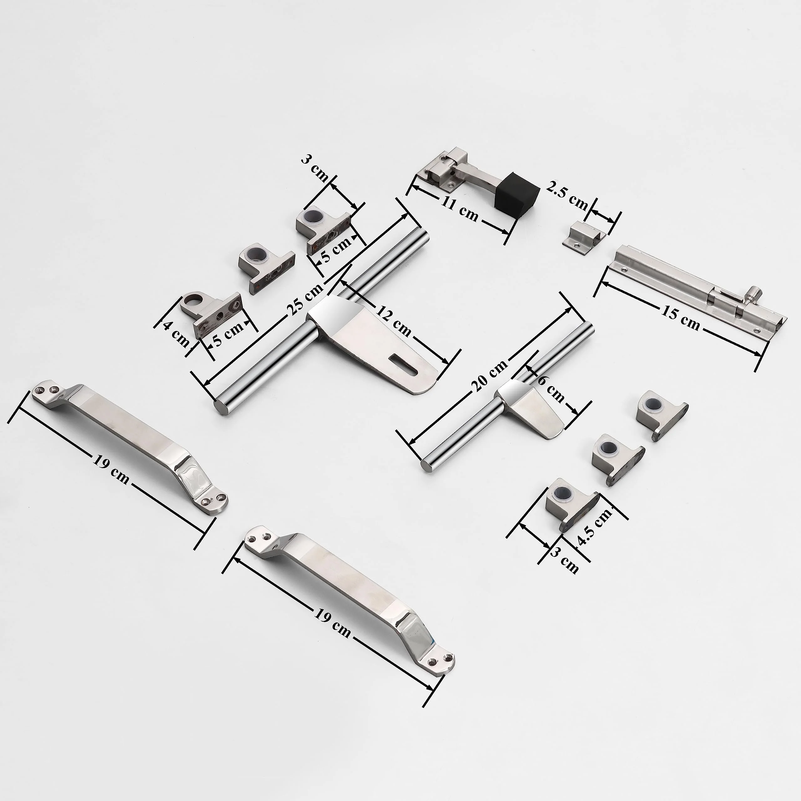 Plantex Stainless Steel Door Kit for Single Door/Door Hardware/Door Accessories (10 inch Al-Drop,8 inch Latch, 8 inch 2 Handles,7 inch Tower Bolt and 4 inch Door Stopper) - (DK-07-Combi) - Image 4