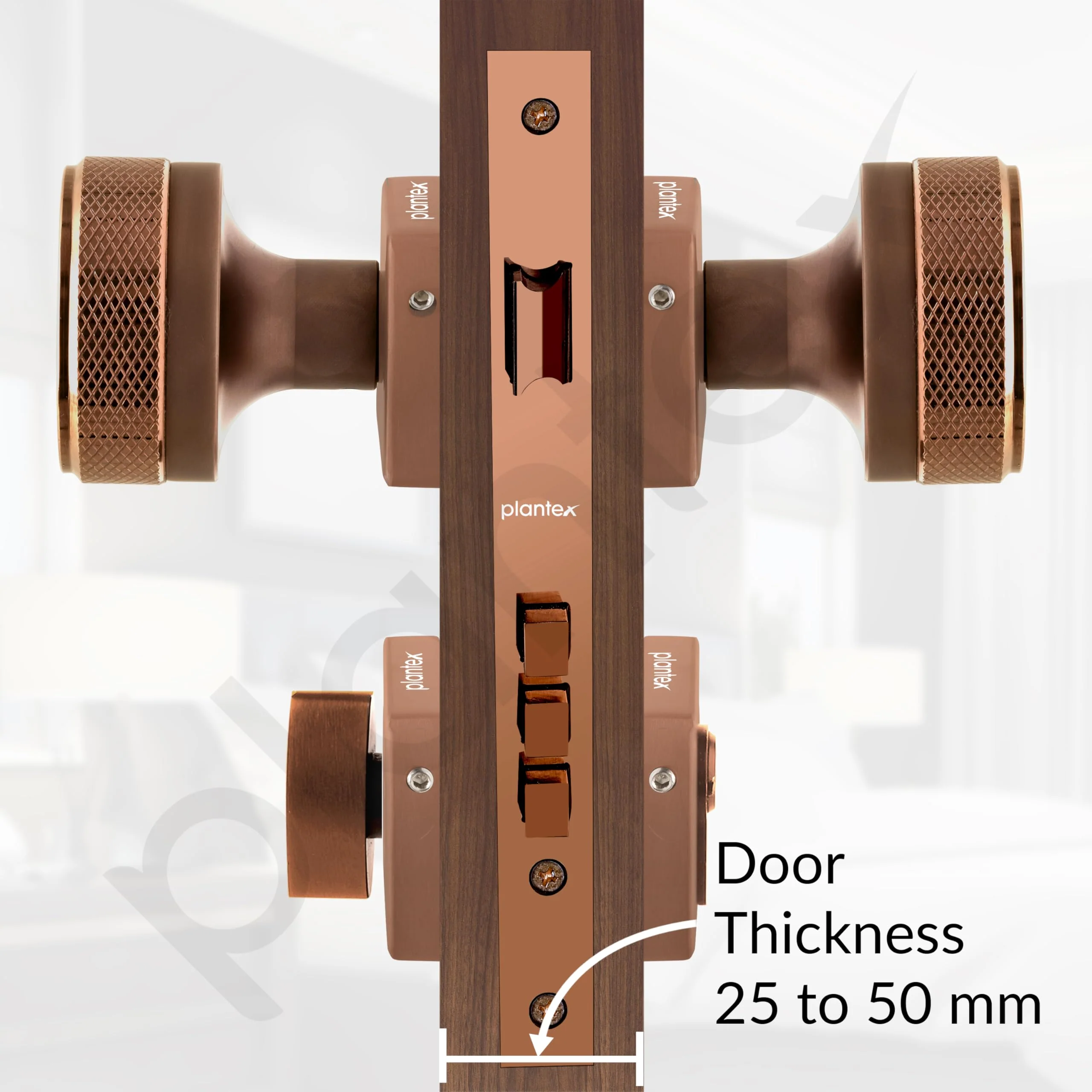 Plantex Stainless Steel Door Lock/Heavy Duty Main Door Knob Lock With 3 Keys/Mortise Door Lock For Home/Office/Hotel With 3 Years Warranty(Pvd Rose Gold) - Image 5