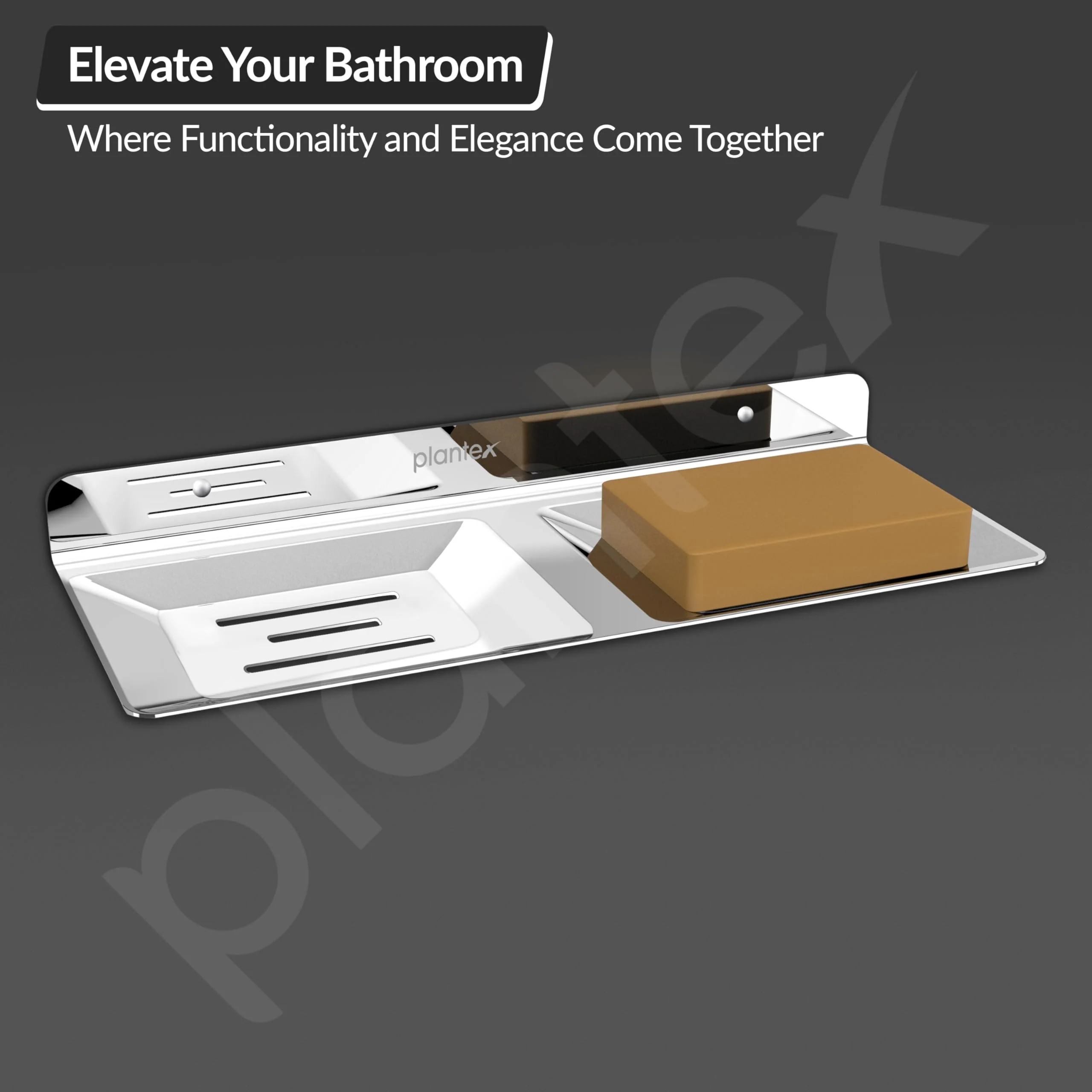 Plantex Stainless Steel Double Soap Holder for Bathroom/Soap Stand/Soap Dish/Wall Mounted Soap Holder/Bathroom Accessories - Image 5